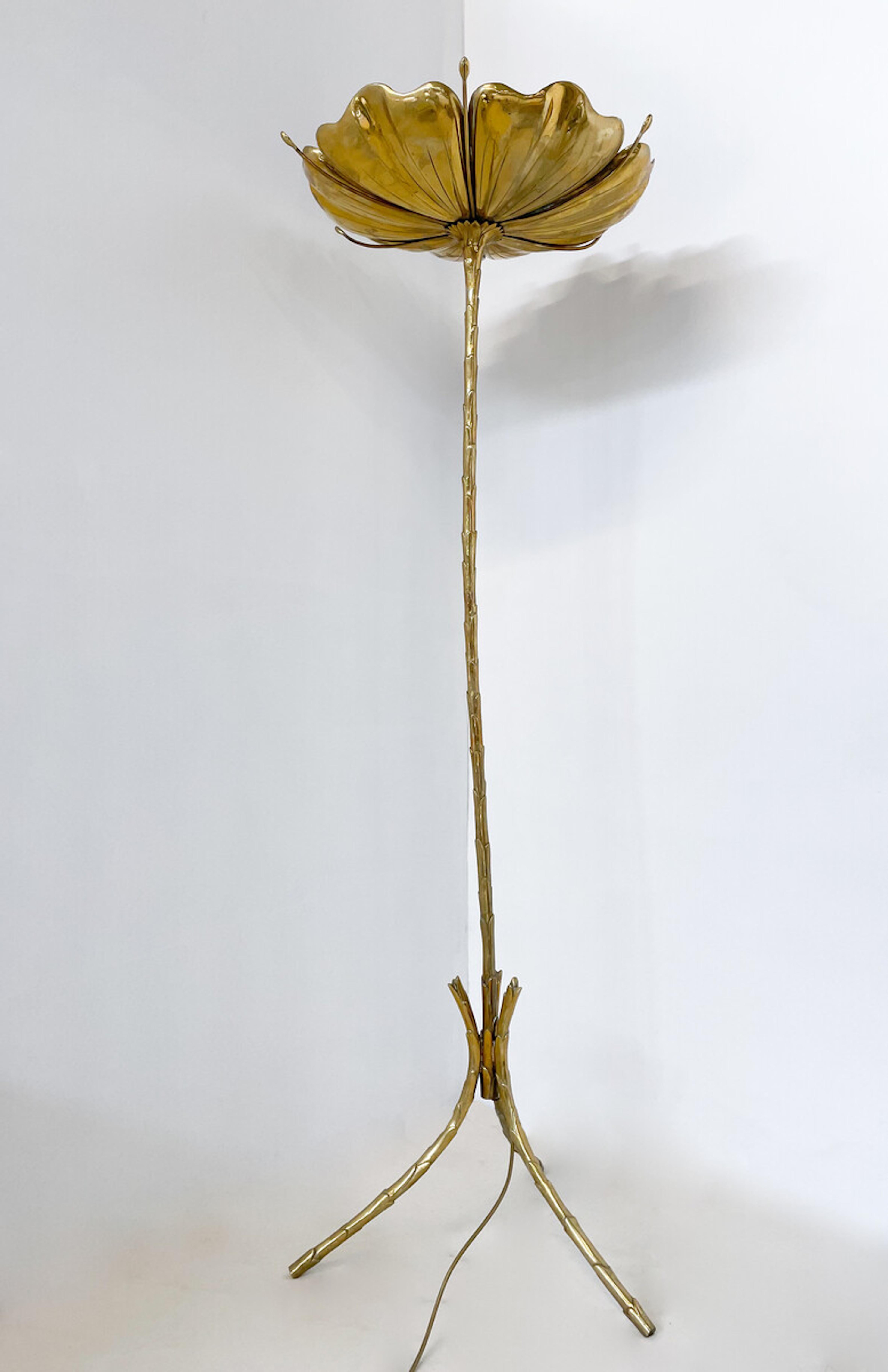 Late 20th Century Mid-Century Modern Bronze Floor Lamp, 1970s For Sale
