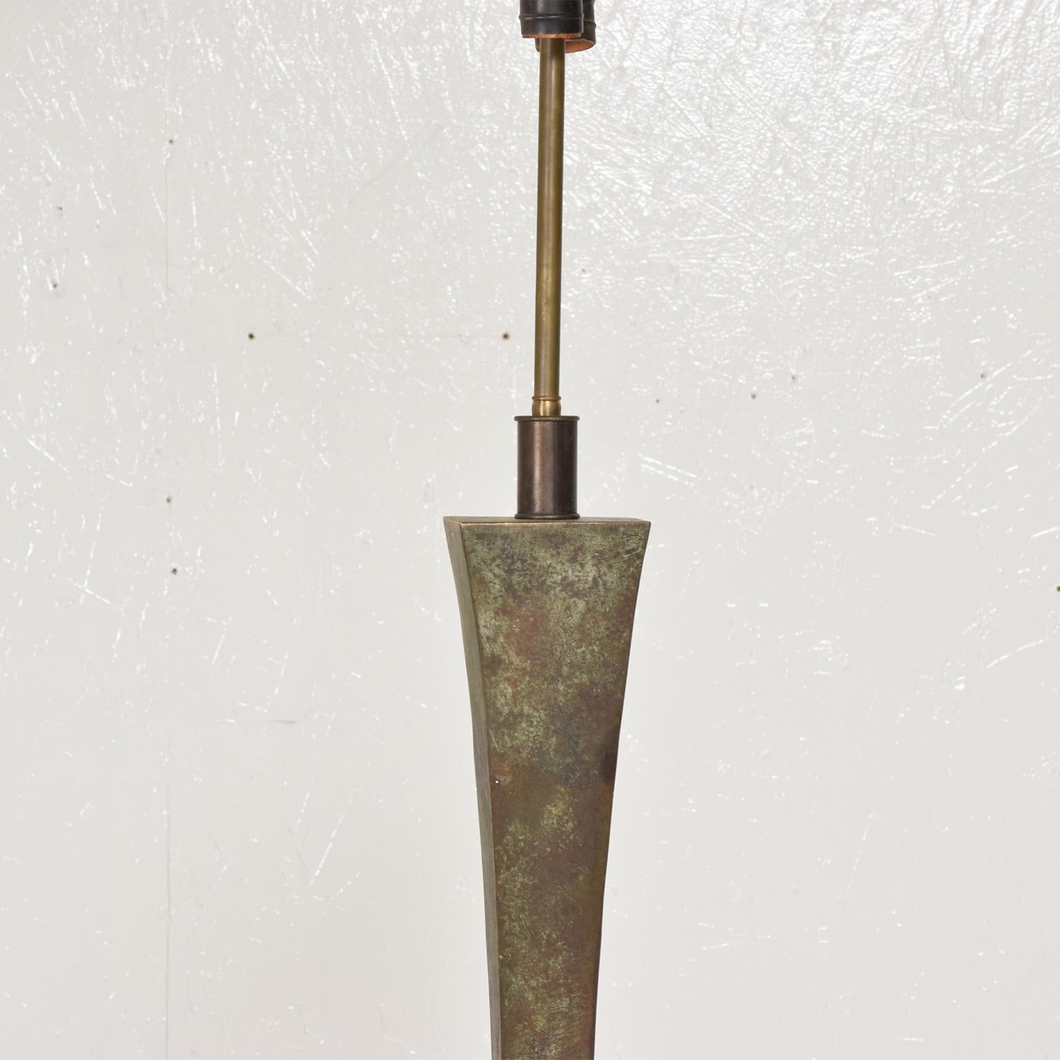 Brutalist Mid-Century Modern Bronze Floor Lamp with Verdigris Patina Stewart Ross Hansen