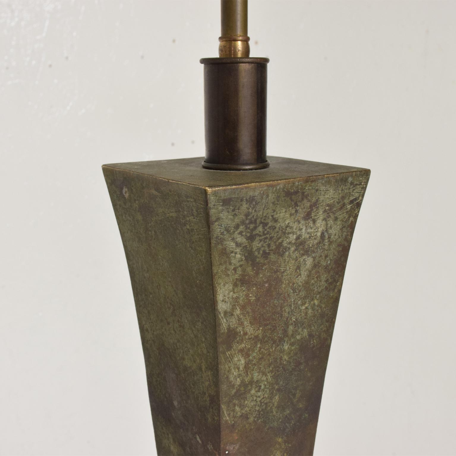 Mid-Century Modern Bronze Floor Lamp with Verdigris Patina Stewart Ross Hansen In Good Condition In Chula Vista, CA