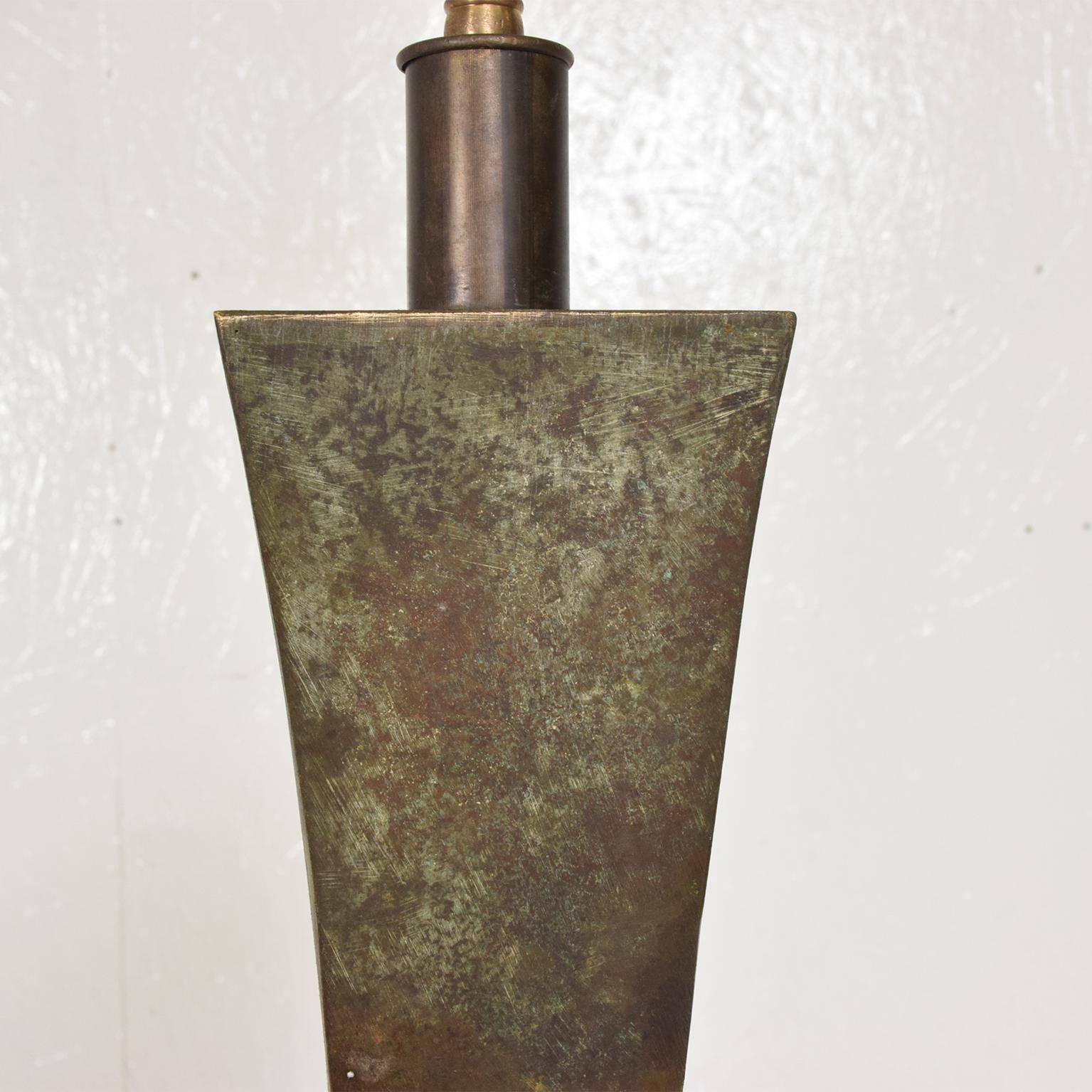 Late 20th Century Mid-Century Modern Bronze Floor Lamp with Verdigris Patina Stewart Ross Hansen