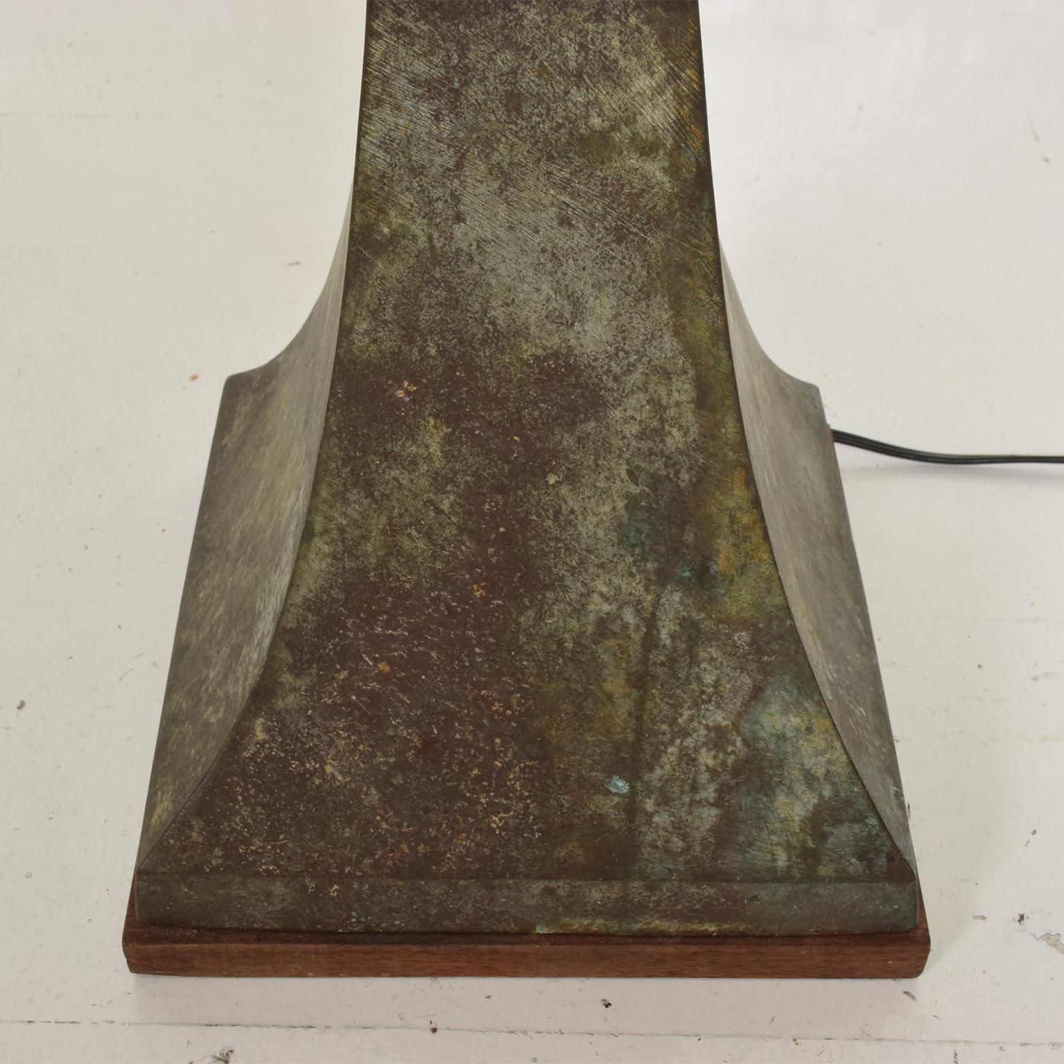 Mid-Century Modern Bronze Floor Lamp with Verdigris Patina Stewart Ross Hansen 1