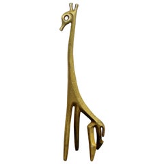Mid-Century Modern Bronze Giraffe Table Sculpture Signed Frederick Weinberg