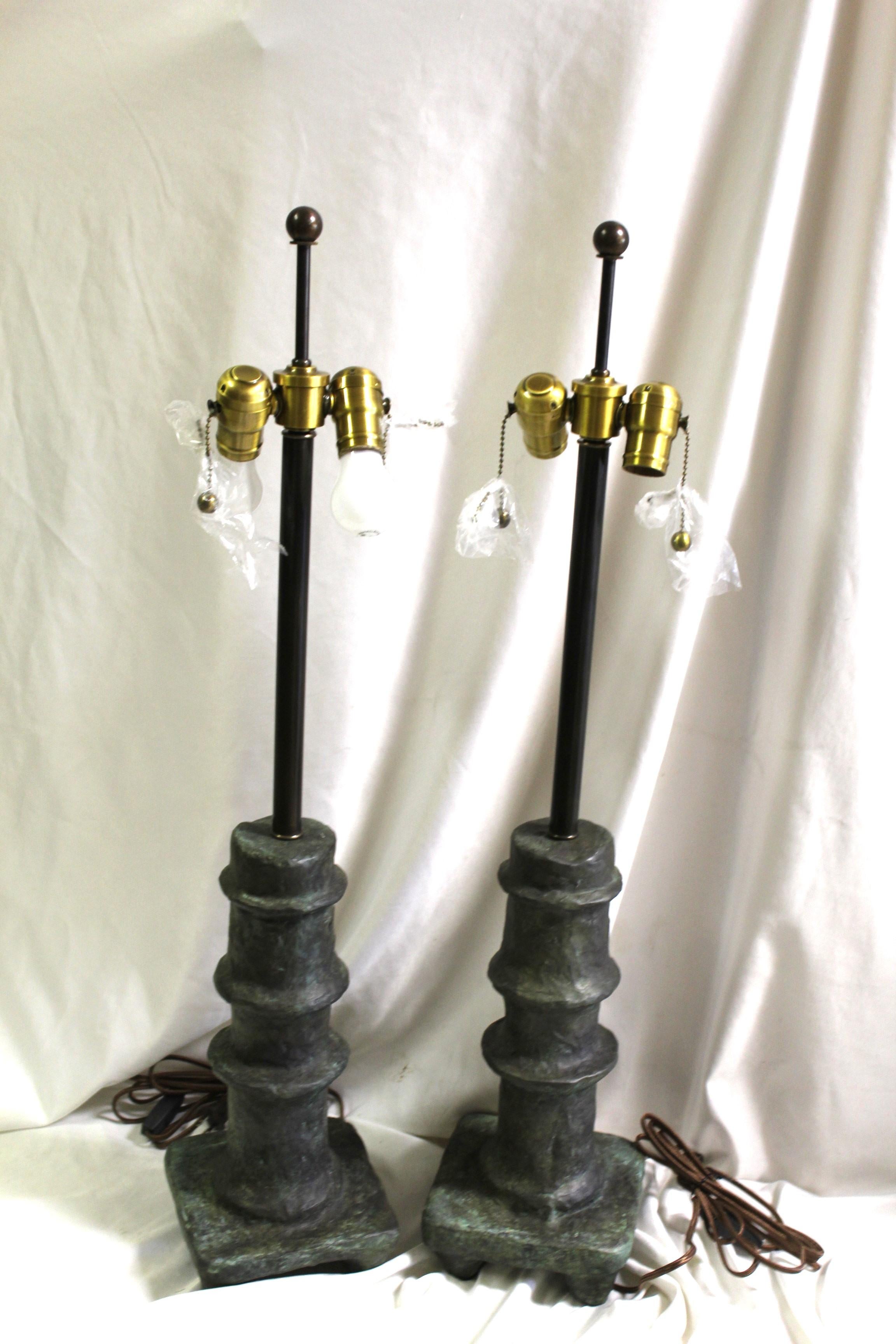 Lampade in bronzo della modernità di metà secolo, D. A. Giacometti in vendita 2