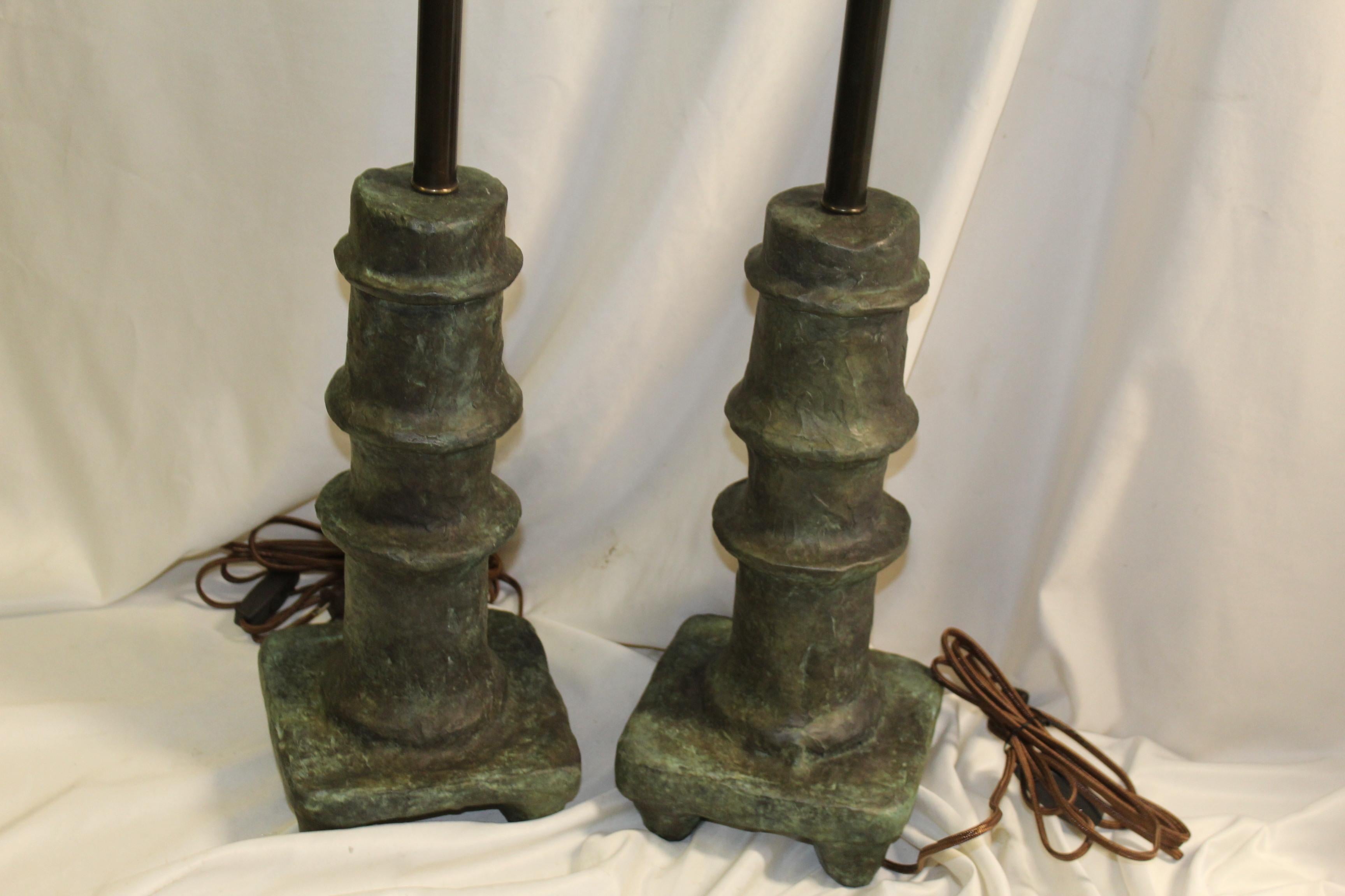 Bronzo Lampade in bronzo della modernità di metà secolo, D. A. Giacometti in vendita