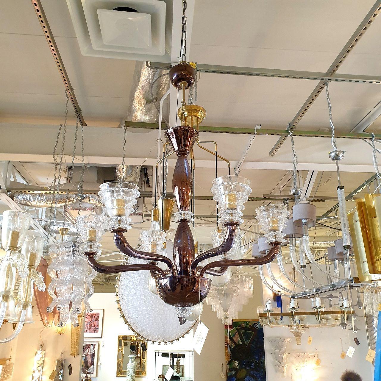 Lustre en verre de Murano Brown, The MODERNS en vente 3