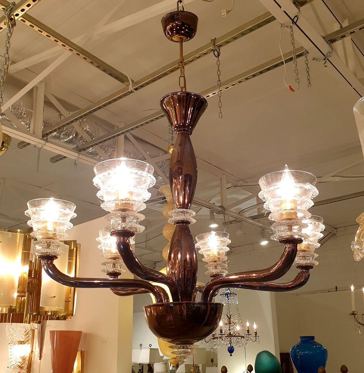 italien Lustre en verre de Murano Brown, The MODERNS en vente