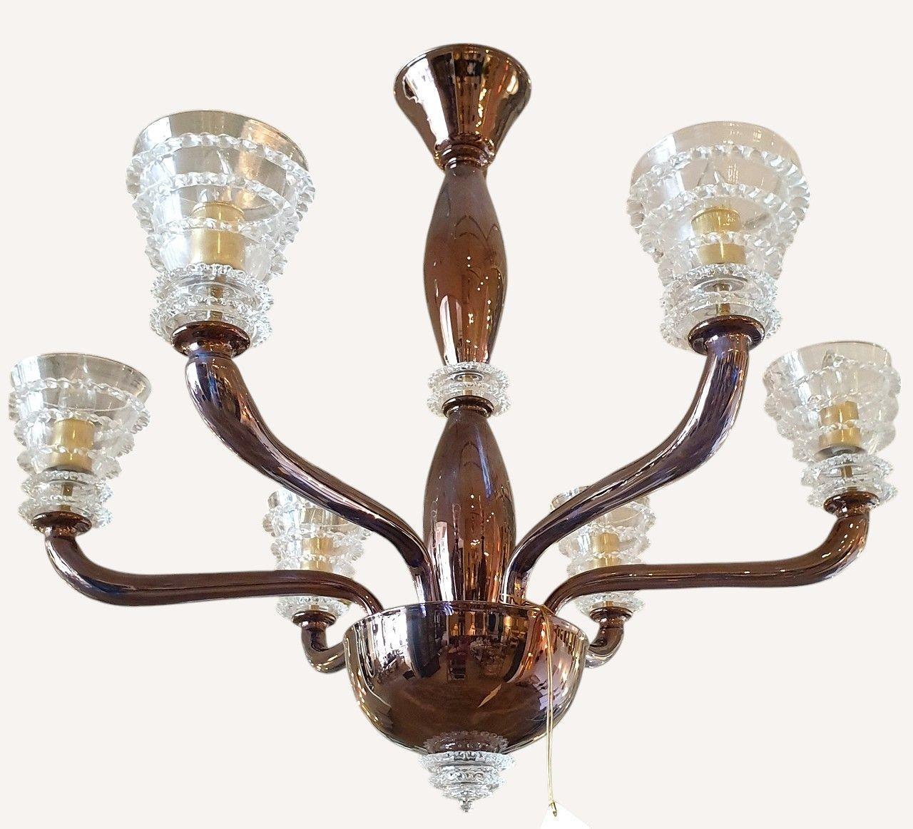 Lustre en verre de Murano Brown, The MODERNS Excellent état - En vente à Dallas, TX