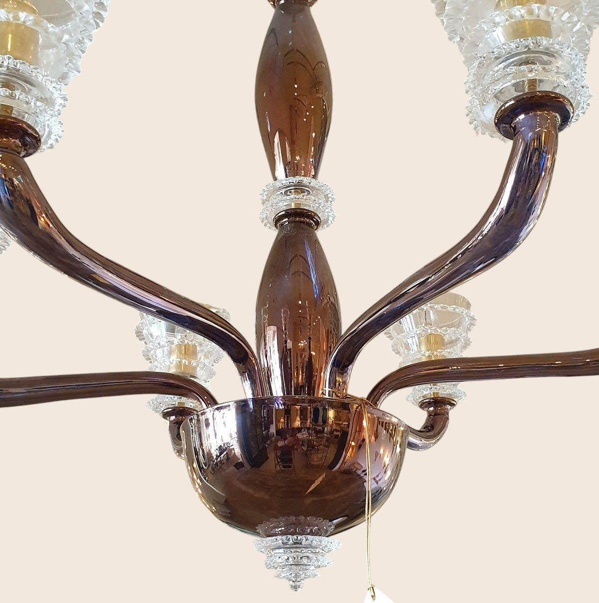Fin du 20e siècle Lustre en verre de Murano Brown, The MODERNS en vente