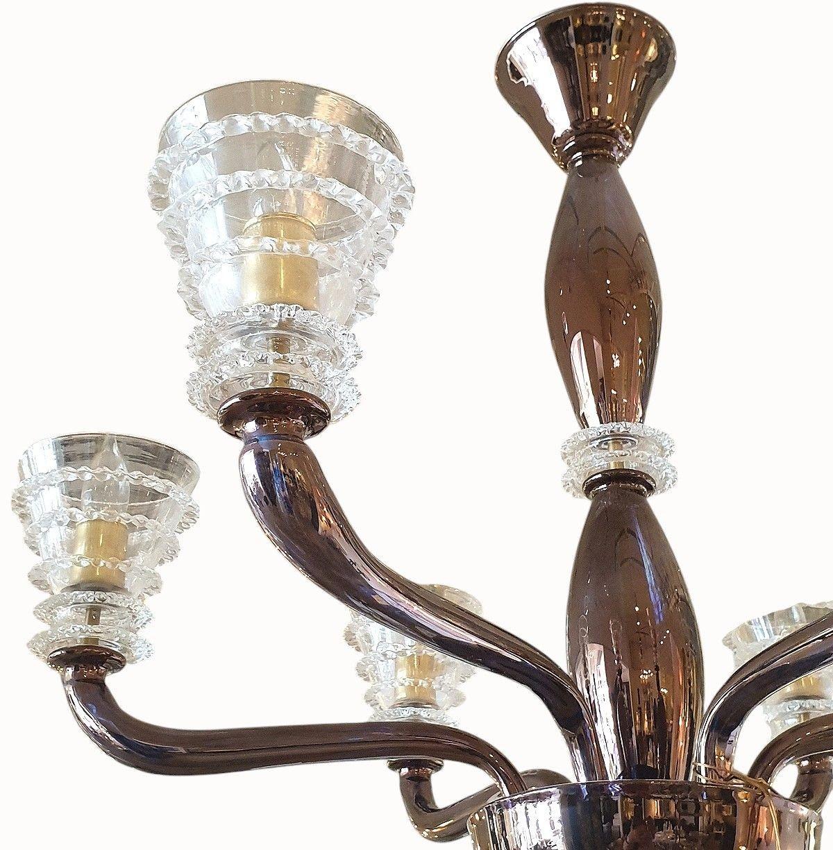 Verre de Murano Lustre en verre de Murano Brown, The MODERNS en vente