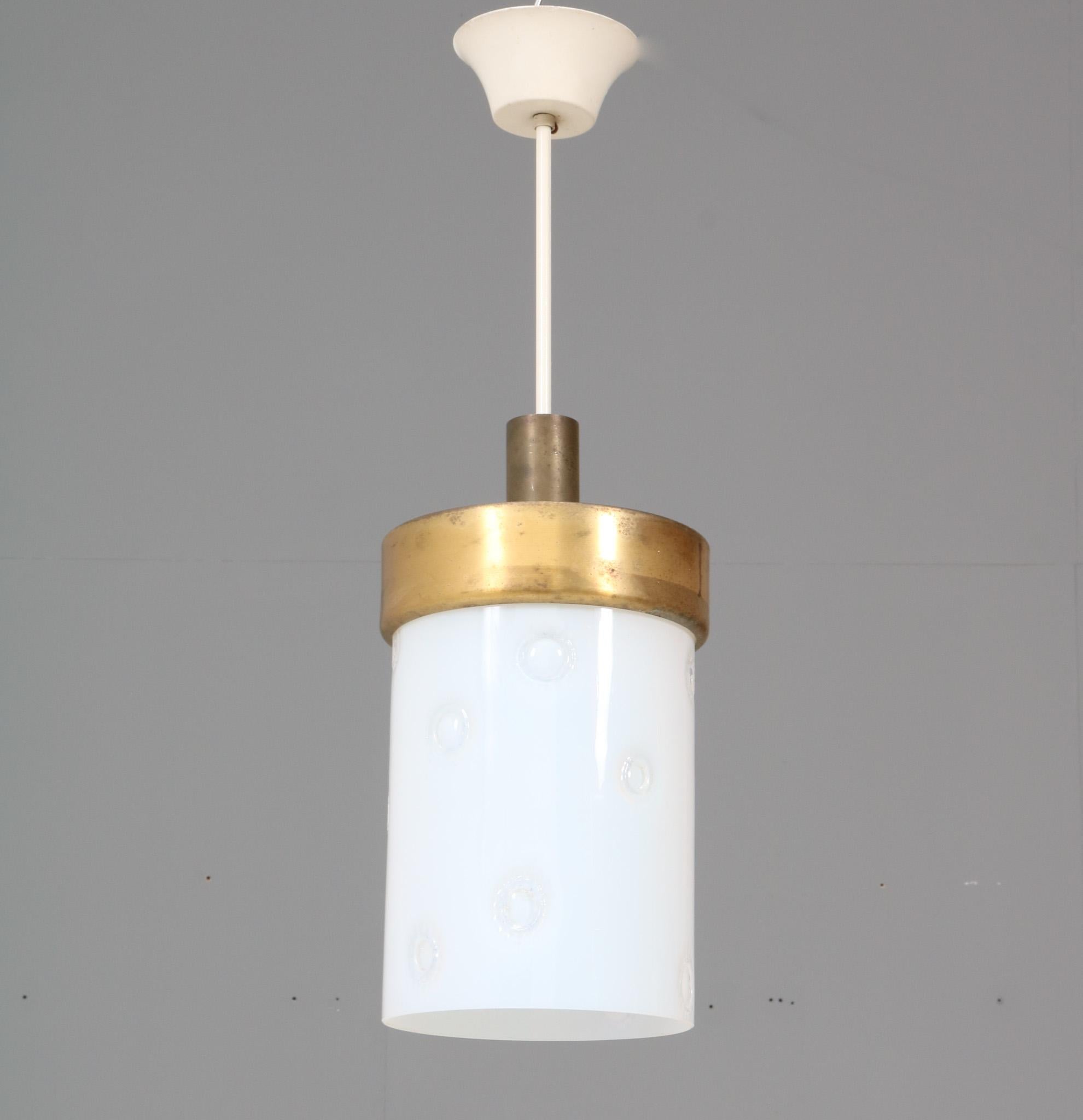 Metà XX secolo Lampada a sospensione di Murano in bronzo, anni '60, moderna, di metà secolo in vendita