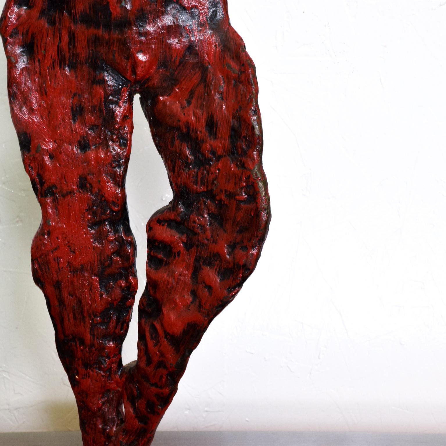 Mid-Century Modern Bronze Nude Abstract Sculpture, Giacometti Era In Good Condition In Chula Vista, CA