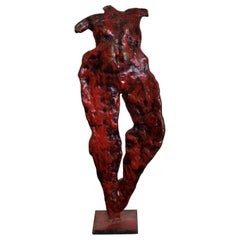 Mid-Century Modern Bronze Nude Abstract Sculpture, Giacometti Era