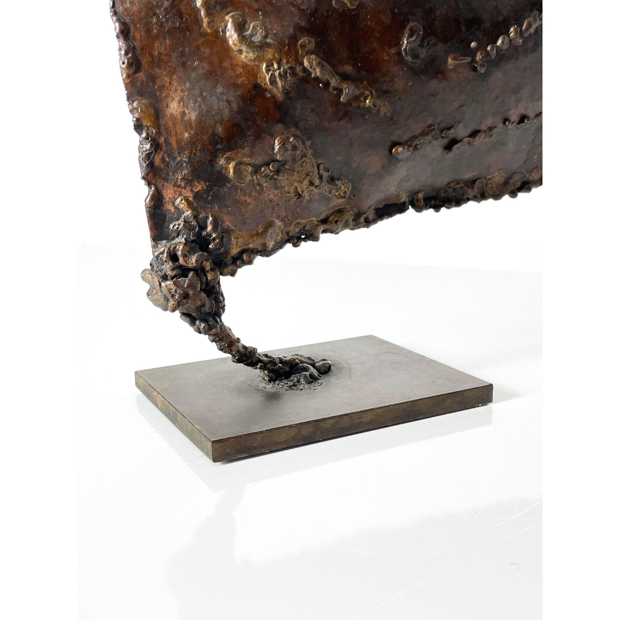 Mid Century Modern Bronze Skulptur Brutalist Geschweißt Abstrakt Vogel circa 1960s im Angebot 1