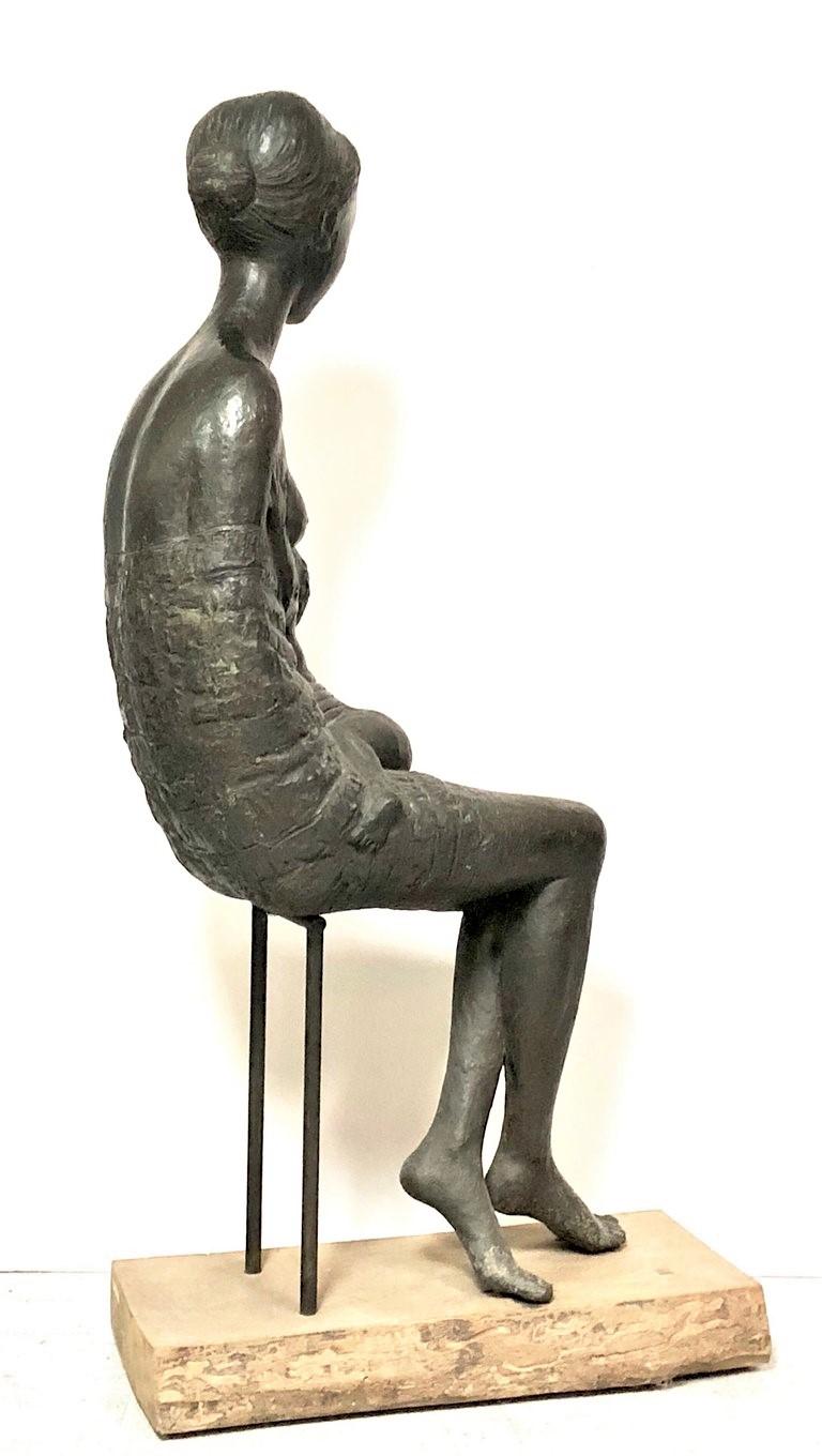 Italian Mid-Century Modern Bronze Sculpture by Pino Conte, 1 of 1