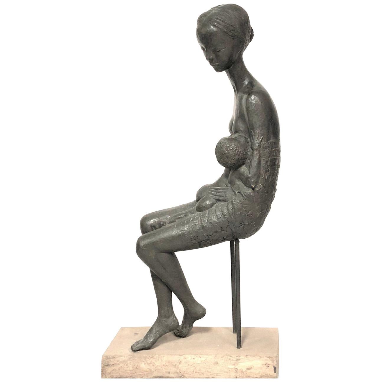 Mid-Century Modern Bronze Sculpture by Pino Conte, 1 of 1