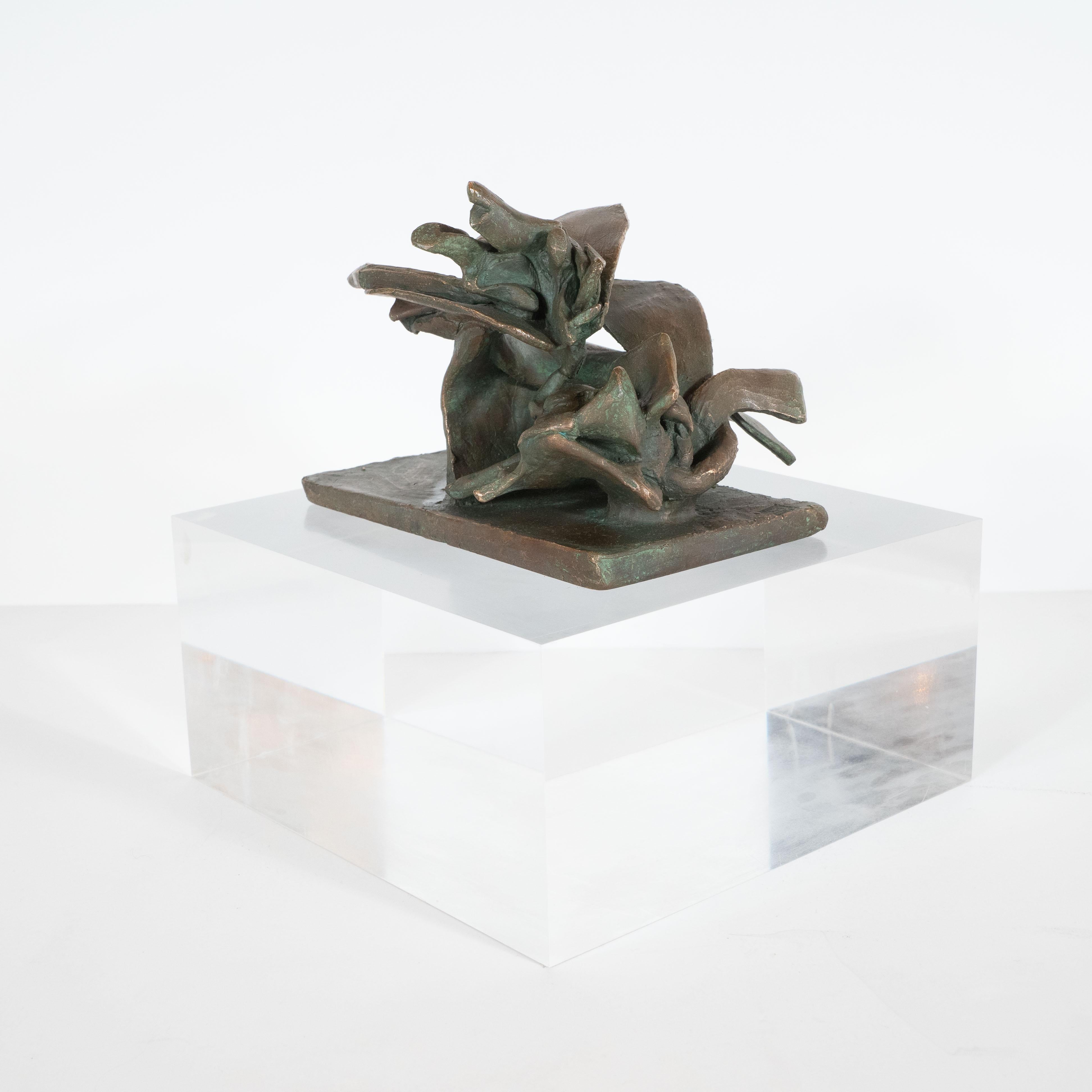Mid-20th Century Mid-Century Modern Bronze Sculpture Entitled 