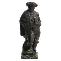 Sculpture en bronze moderne du milieu du siècle dernier d'un chasseur de taureaux d'après Manolo Hugue