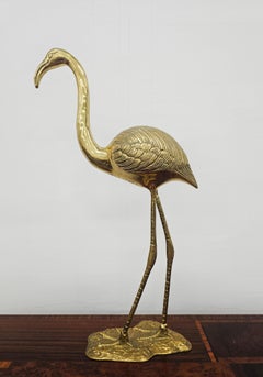 Mid Century Modern Bronze sculpture of a Flamingo manufactured by Gilde Handwerk