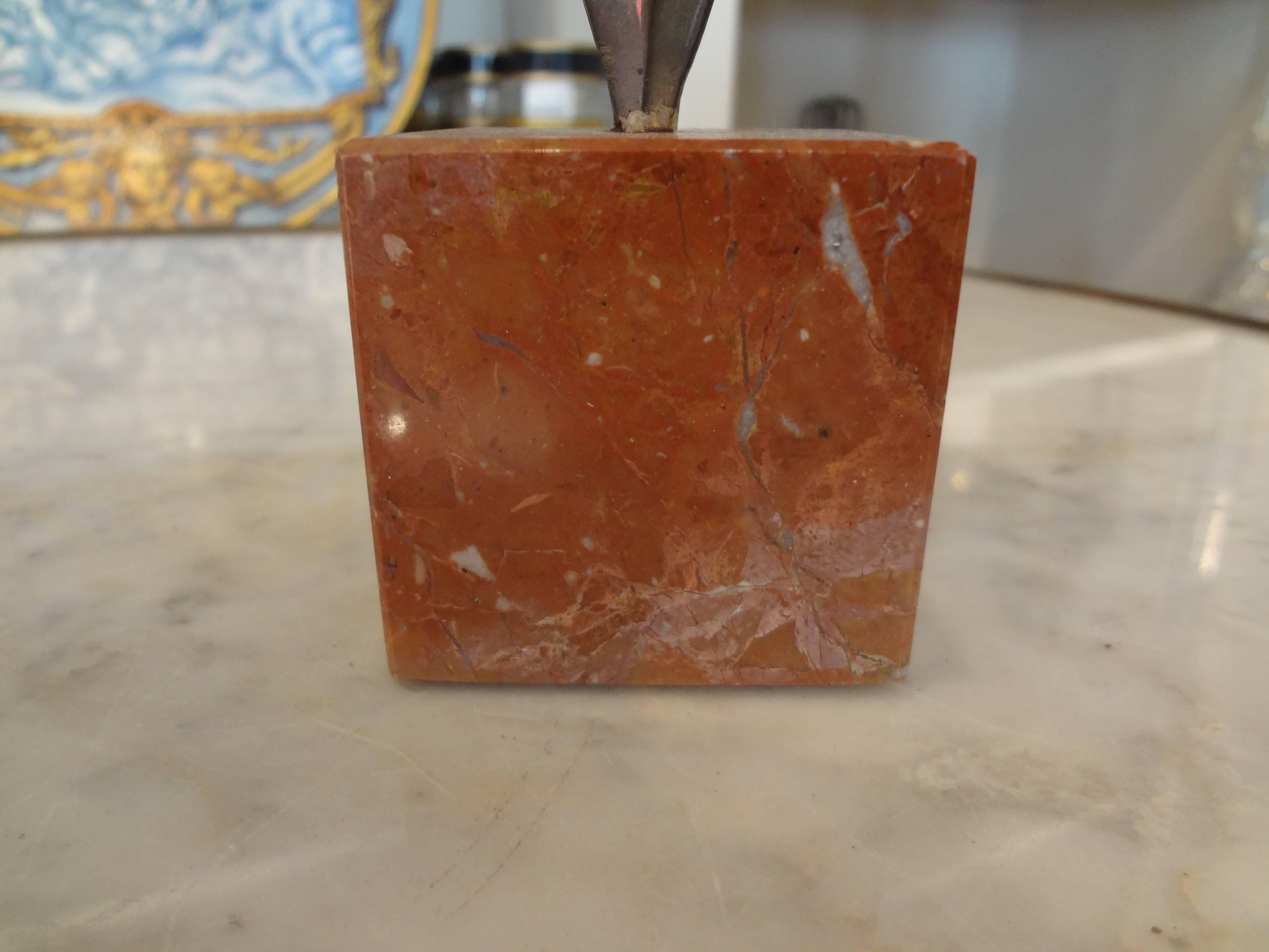 Unknown Mid-Century Modern Bronze Sculpture on Marble Base