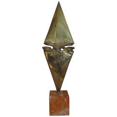 Mid-Century Modern Bronze Sculpture on Marble Base