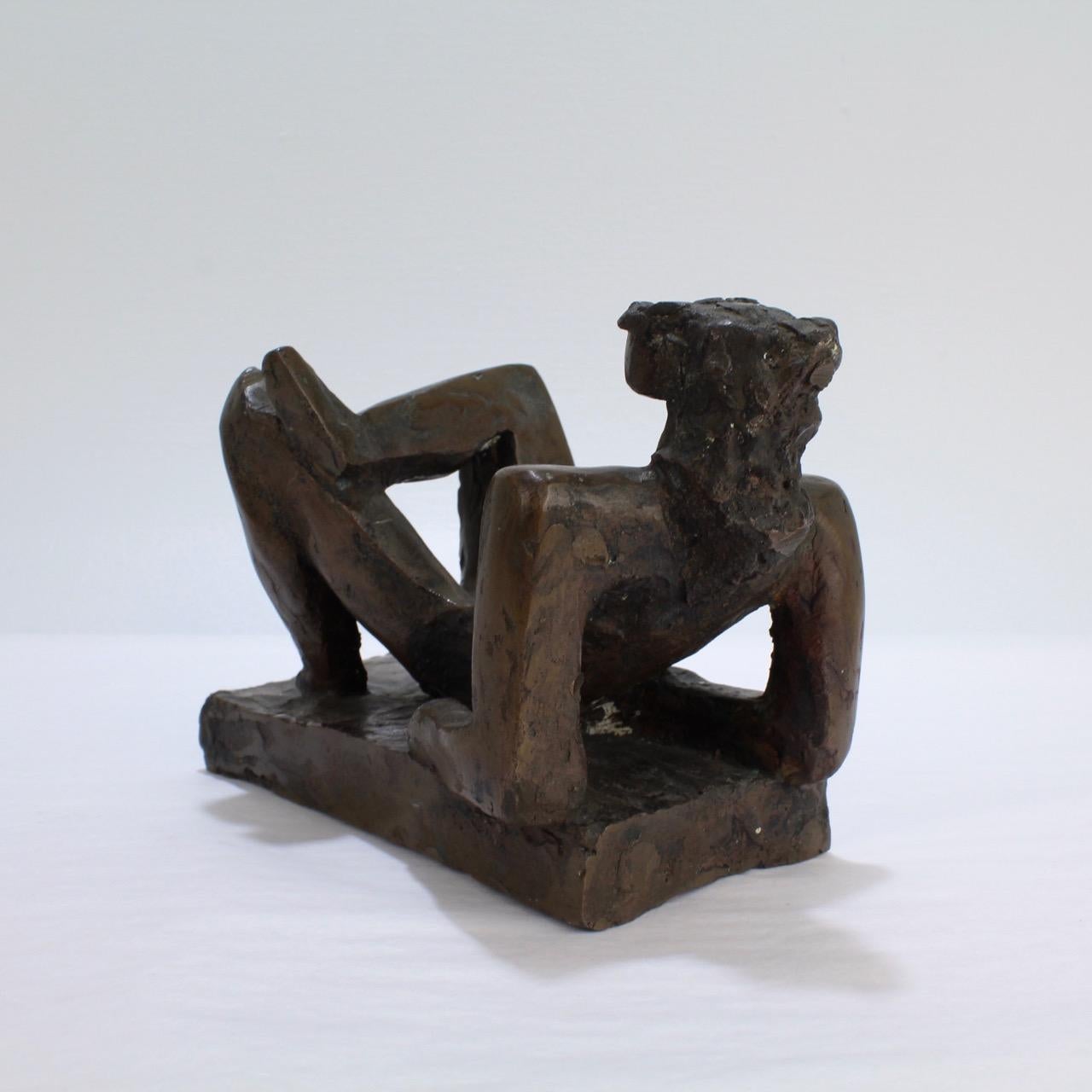 Mid-Century Modern Bronze Sculpture of a Nude Reclining Woman by Harvey Weiss In Good Condition In Philadelphia, PA