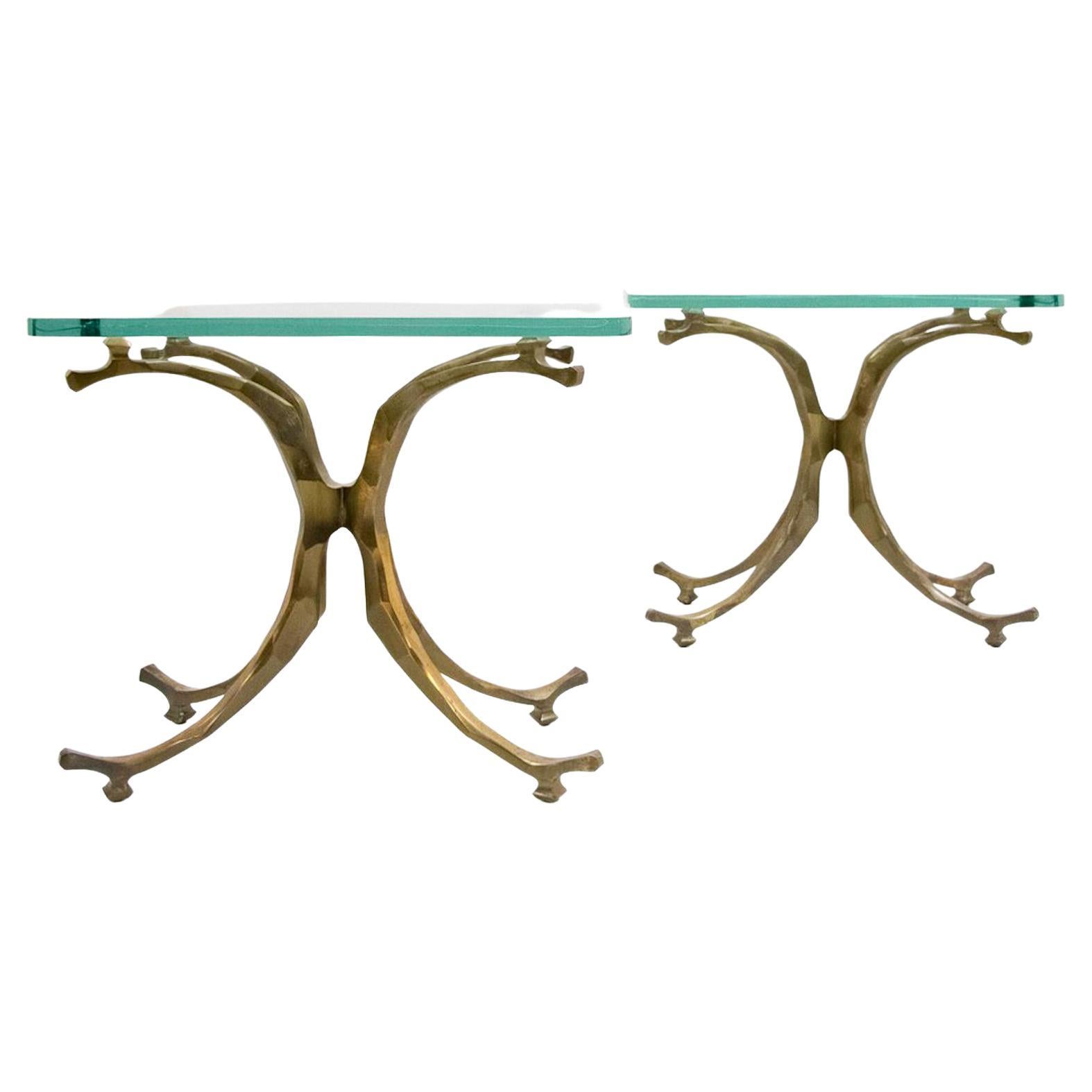 Mid-Century Modern Bronze 'Seahorse' Coffee Tables by Willo Daro, 1970s For Sale