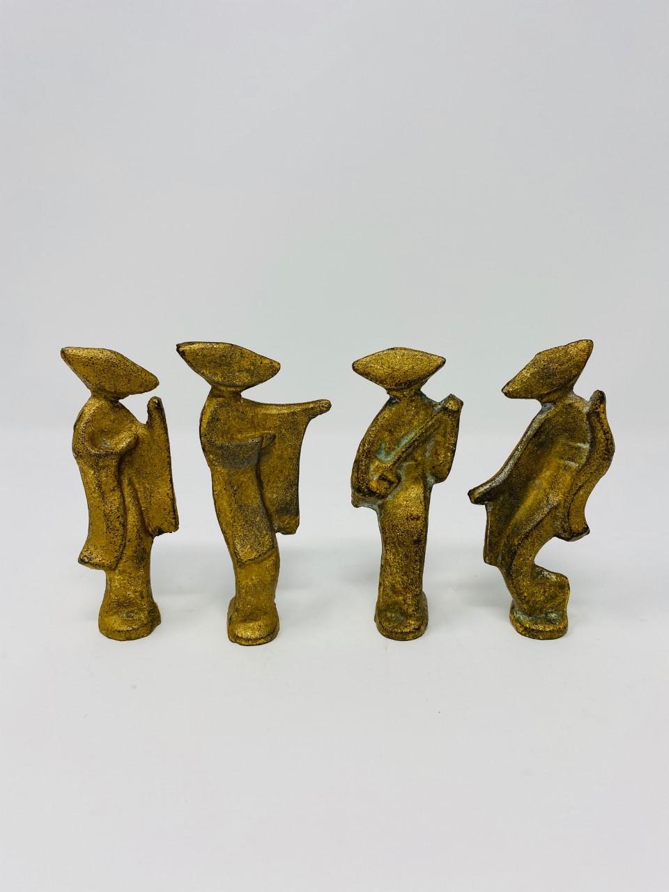 Mid-Century Modern Bronze-Set japanischer Tänzerinnen Awa Odori im Angebot 3