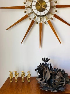 Conjunto de bronce moderno de mediados de siglo de bailarinas japonesas Awa Odori