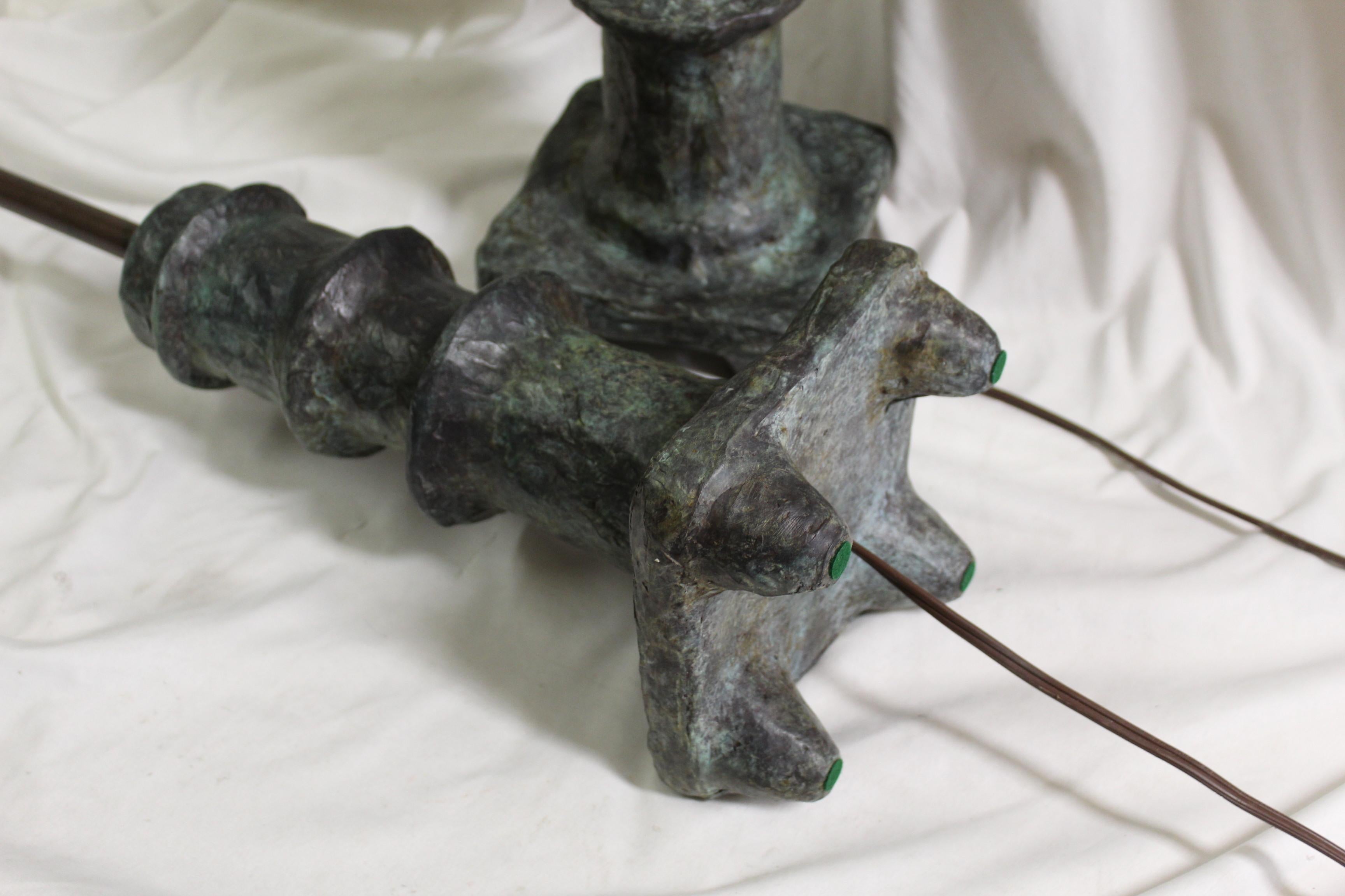 Art Nouveau Mid Century-Modern Bronze  , Style  of  D. Giacometti For Sale