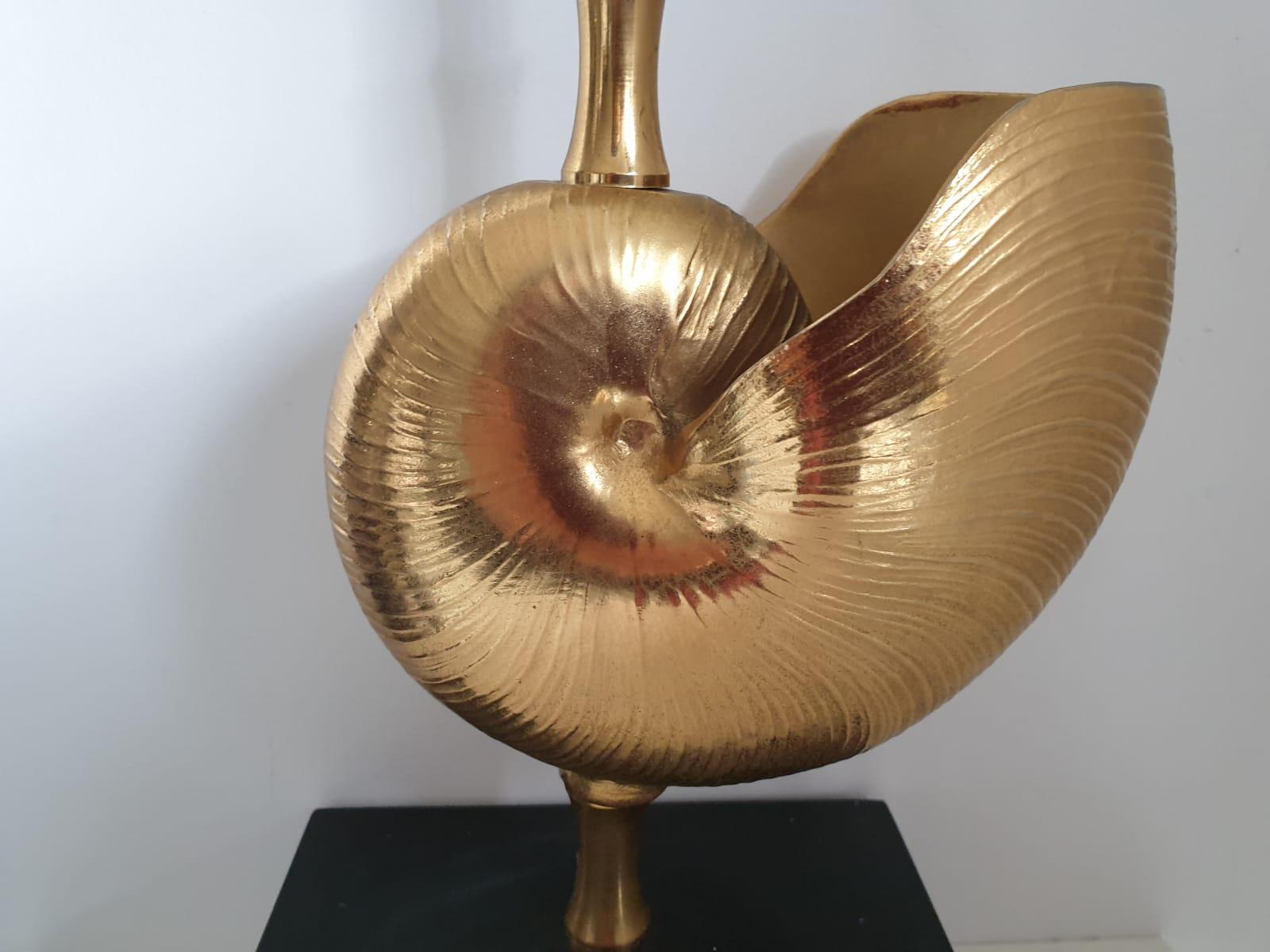 Belgian Mid-Century Modern Bronze Table Lamp Sitting on Marble Base