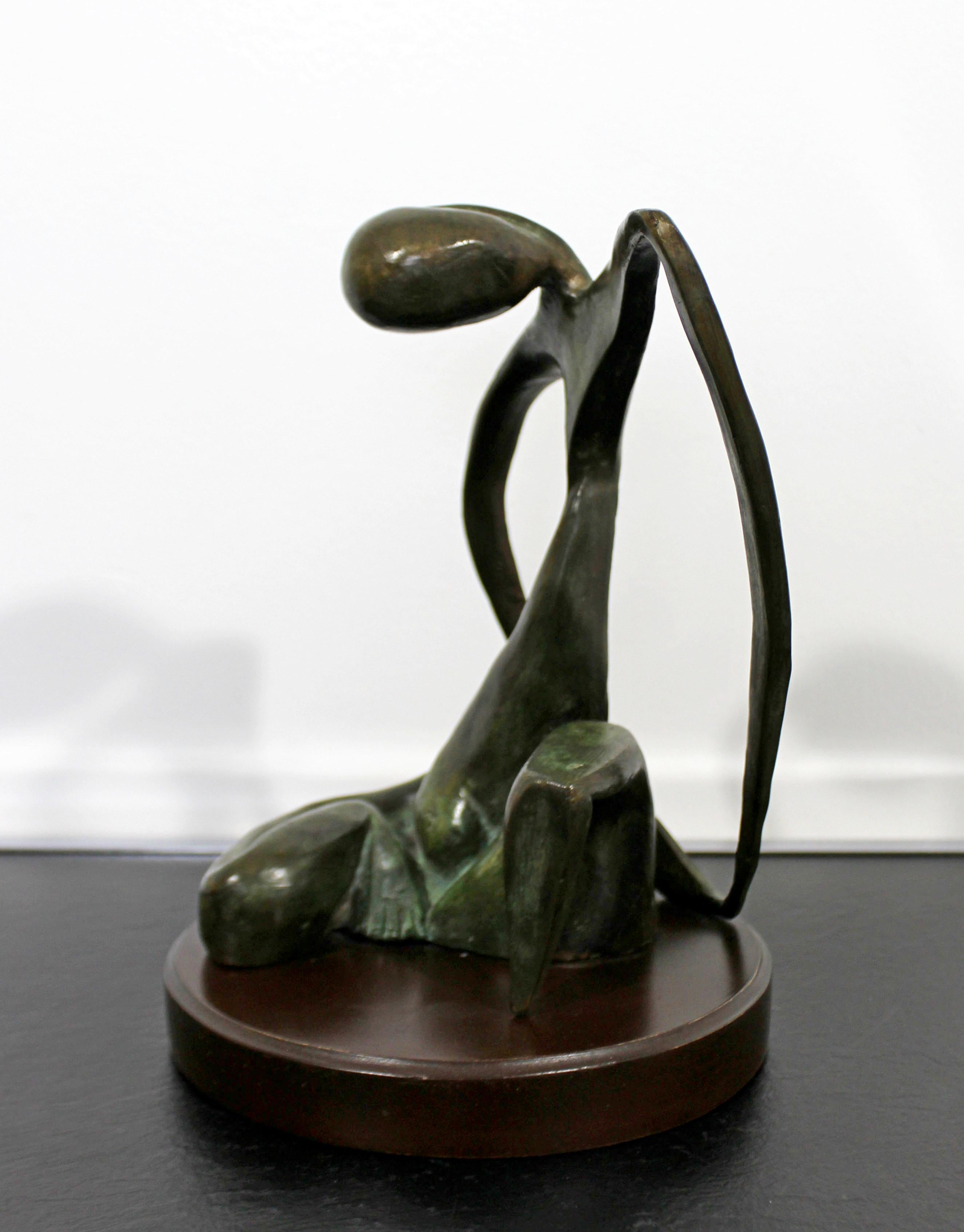 Mid-Century Modern Bronze Table Sculpture Signed Porret Belle Inconnue 1/5 1970s 6