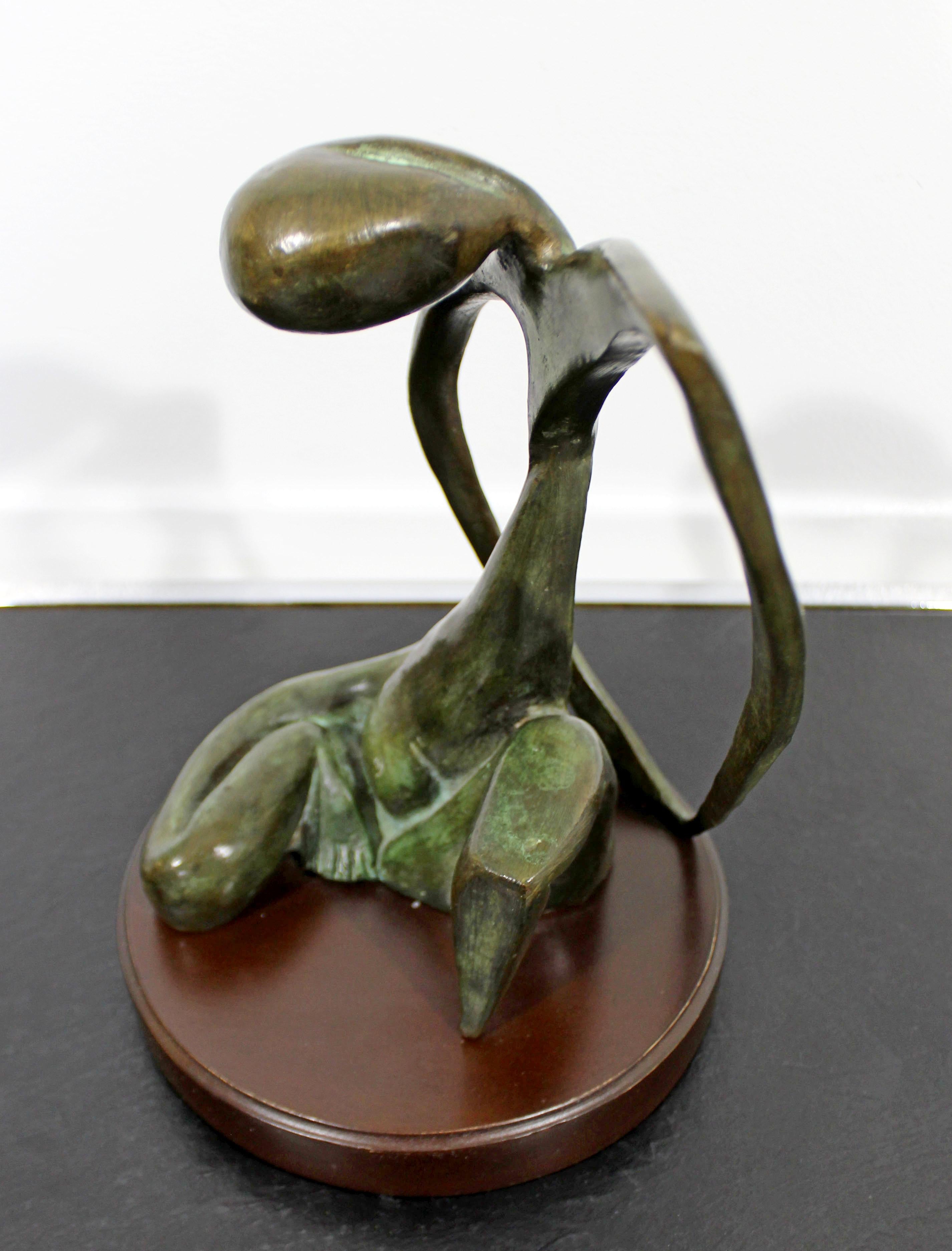 Mid-Century Modern Bronze Table Sculpture Signed Porret Belle Inconnue 1/5 1970s 7