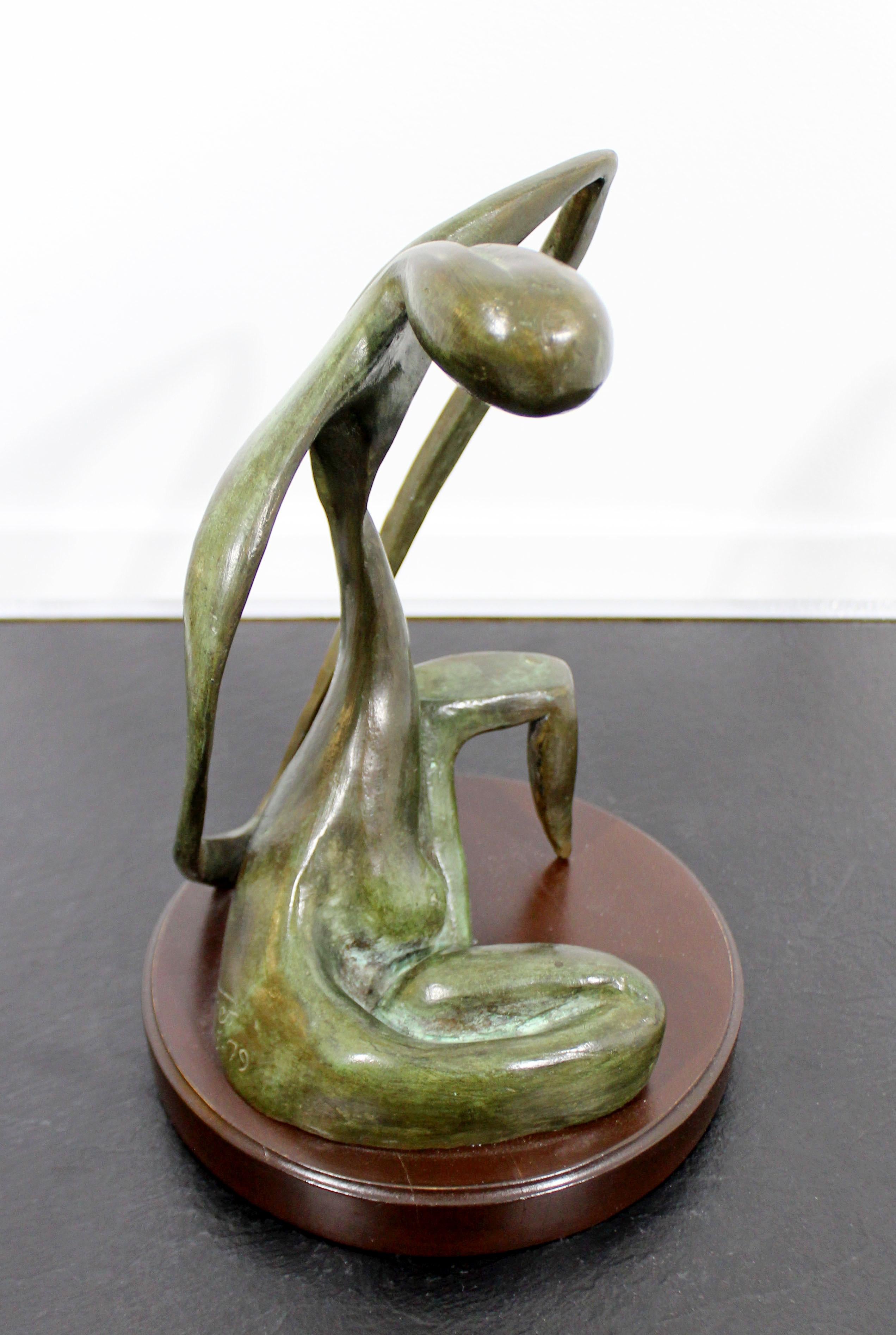 Late 20th Century Mid-Century Modern Bronze Table Sculpture Signed Porret Belle Inconnue 1/5 1970s