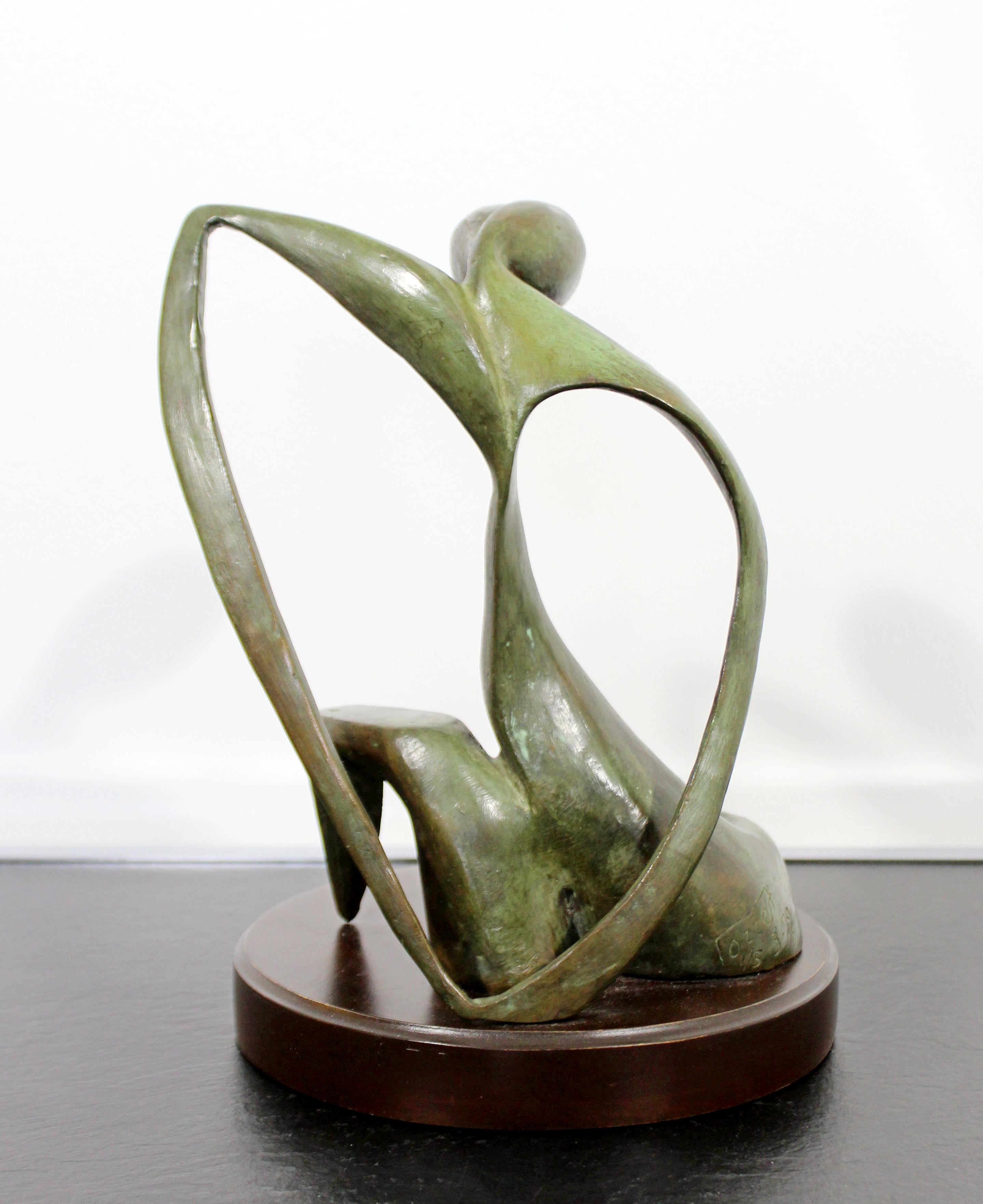 Mid-Century Modern Bronze Table Sculpture Signed Porret Belle Inconnue 1/5 1970s 3