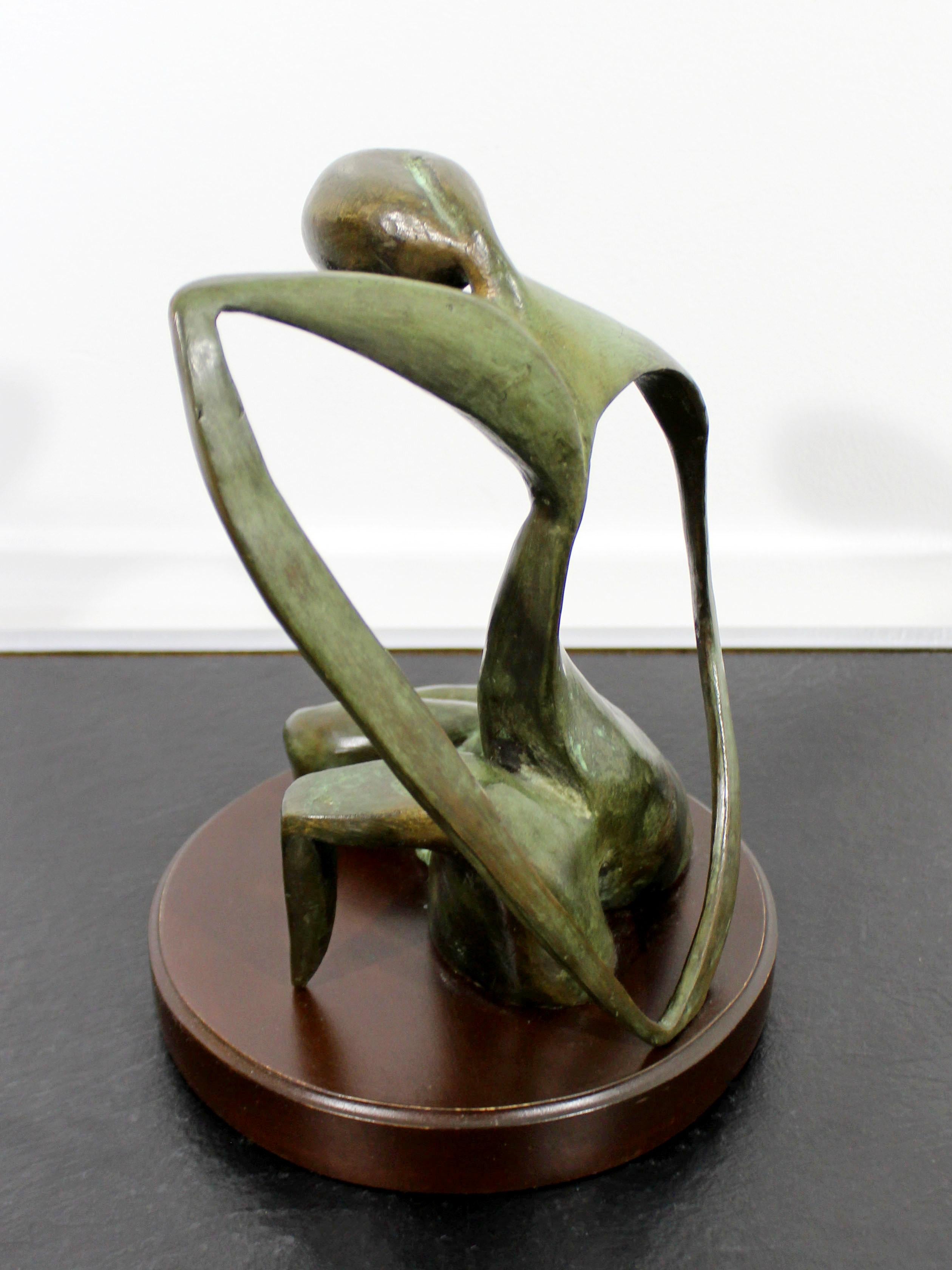 Mid-Century Modern Bronze Table Sculpture Signed Porret Belle Inconnue 1/5 1970s 5