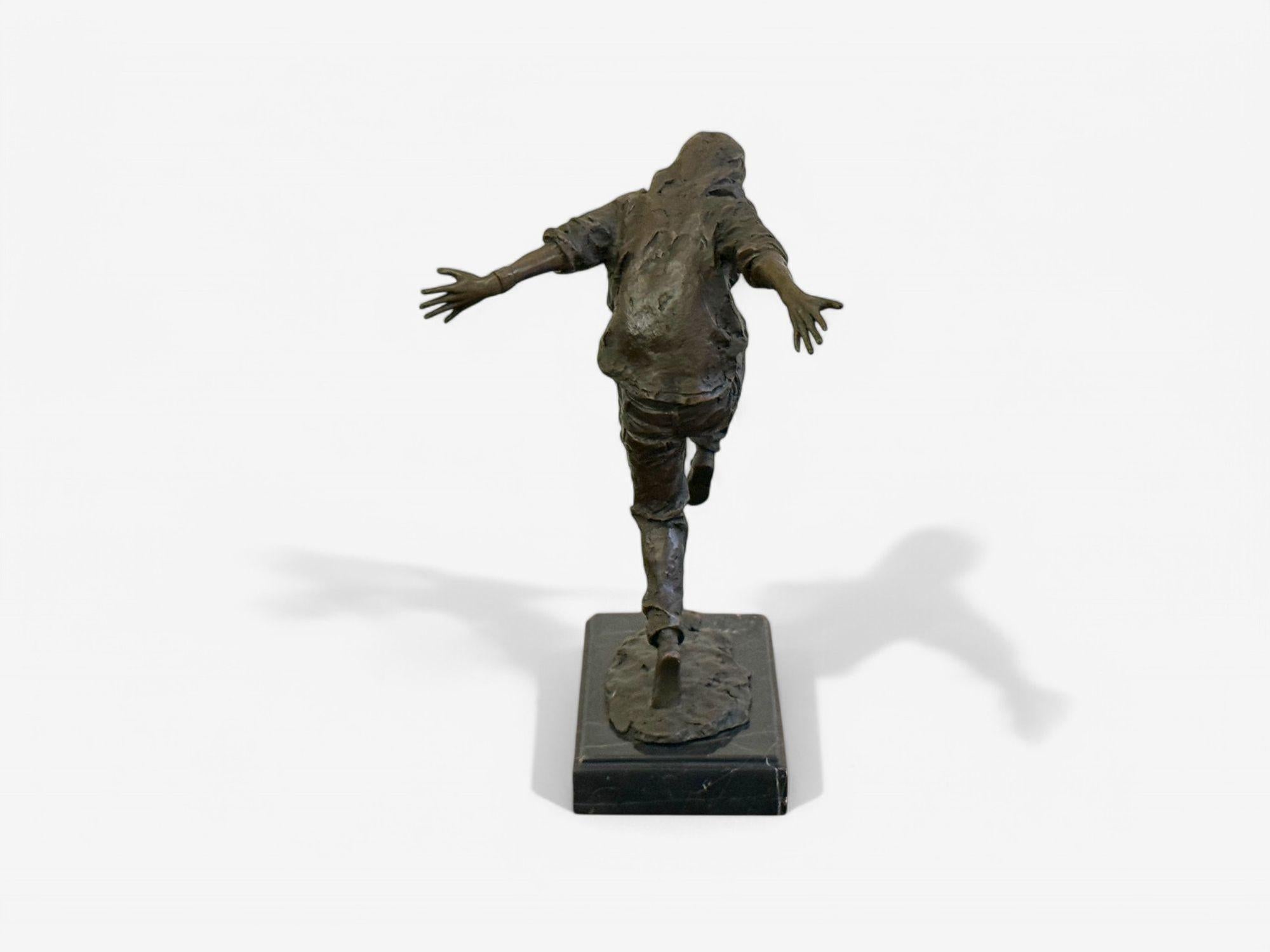 Modernité du milieu du siècle, bronze, sculpture de table, statue de break-dancer, États-Unis, années 1980 en vente 4