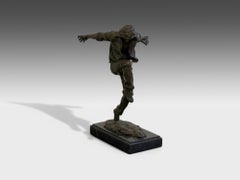 Mid-Century Modern, Bronze, Table-Top Sculpture, Break-dancer Statue, USA, 1980s
