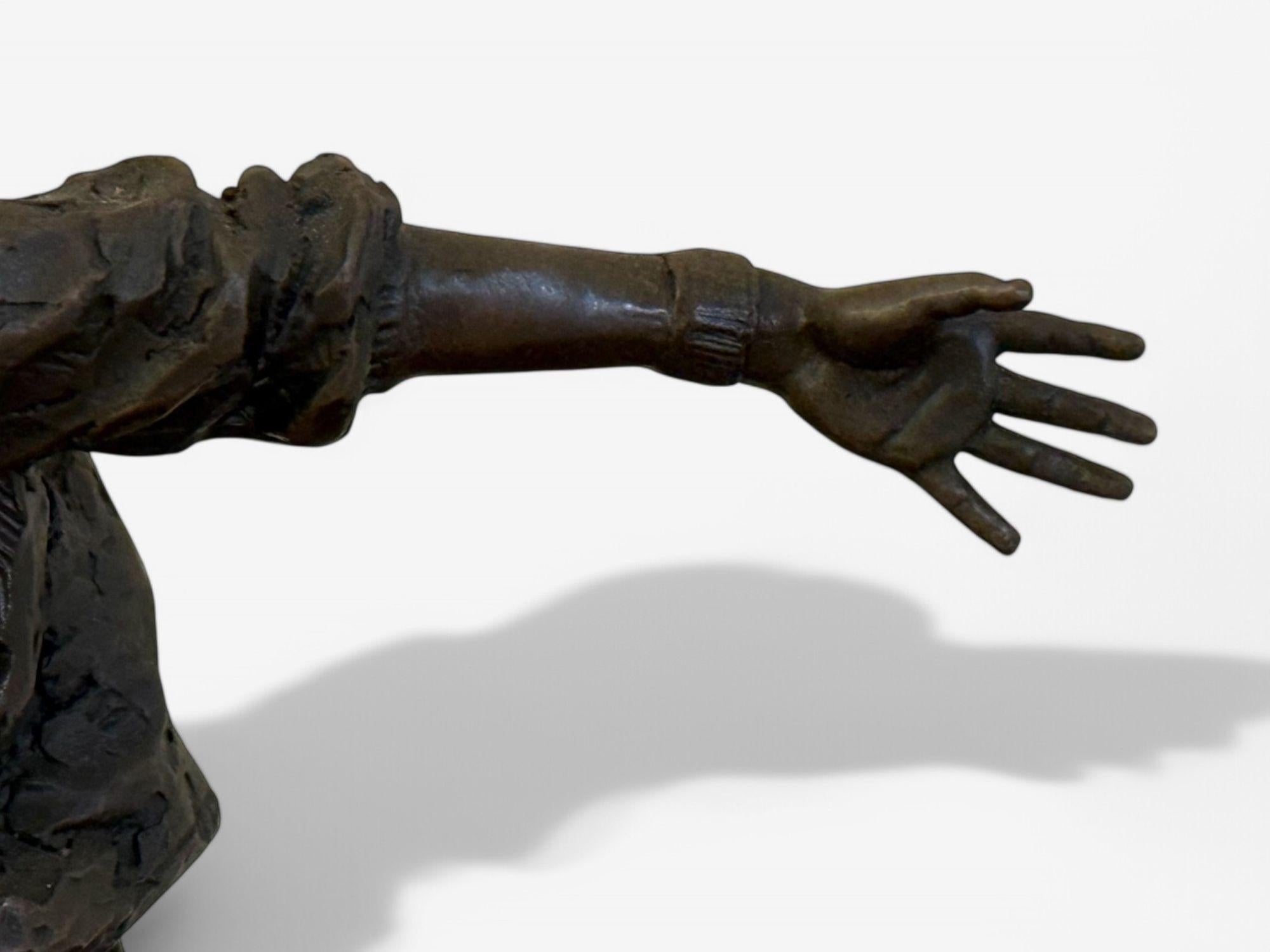 Modernité du milieu du siècle, bronze, sculpture de table, statue de break-dancer, États-Unis, années 1980 en vente 1