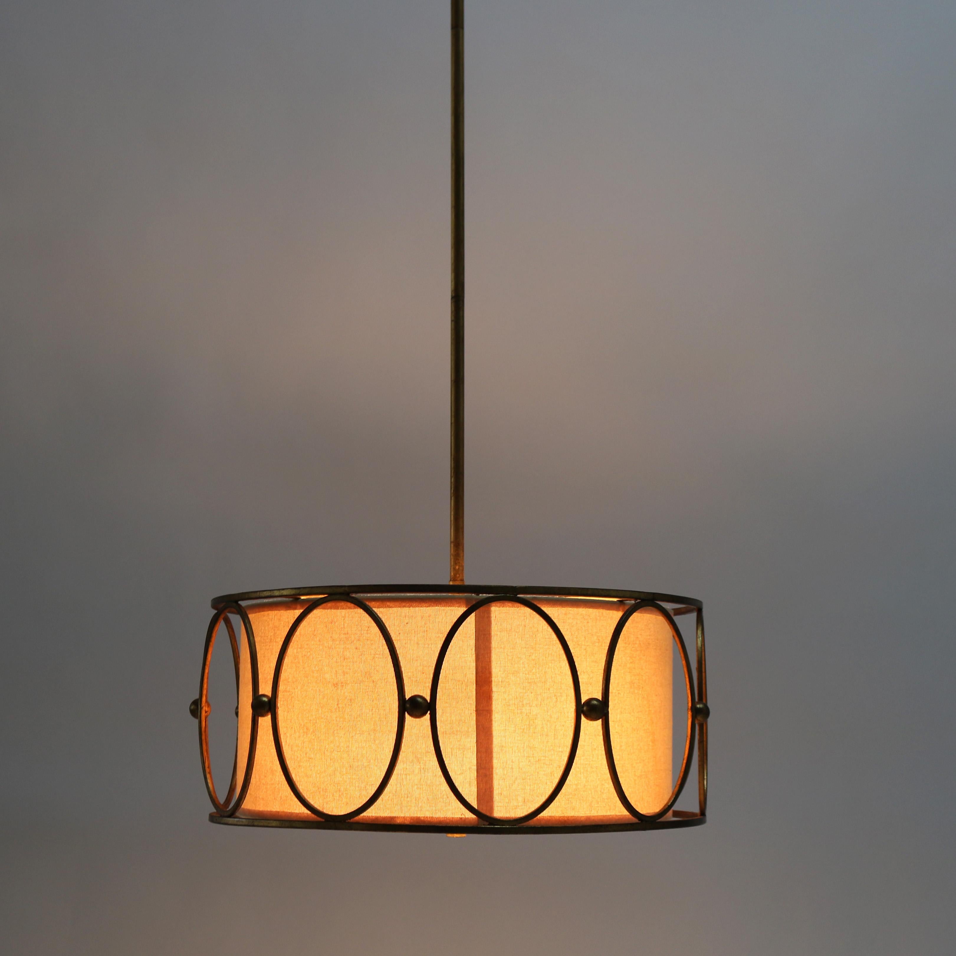 American Mid Century Modern Bronze Three Light Hanging Pendant Light C1960