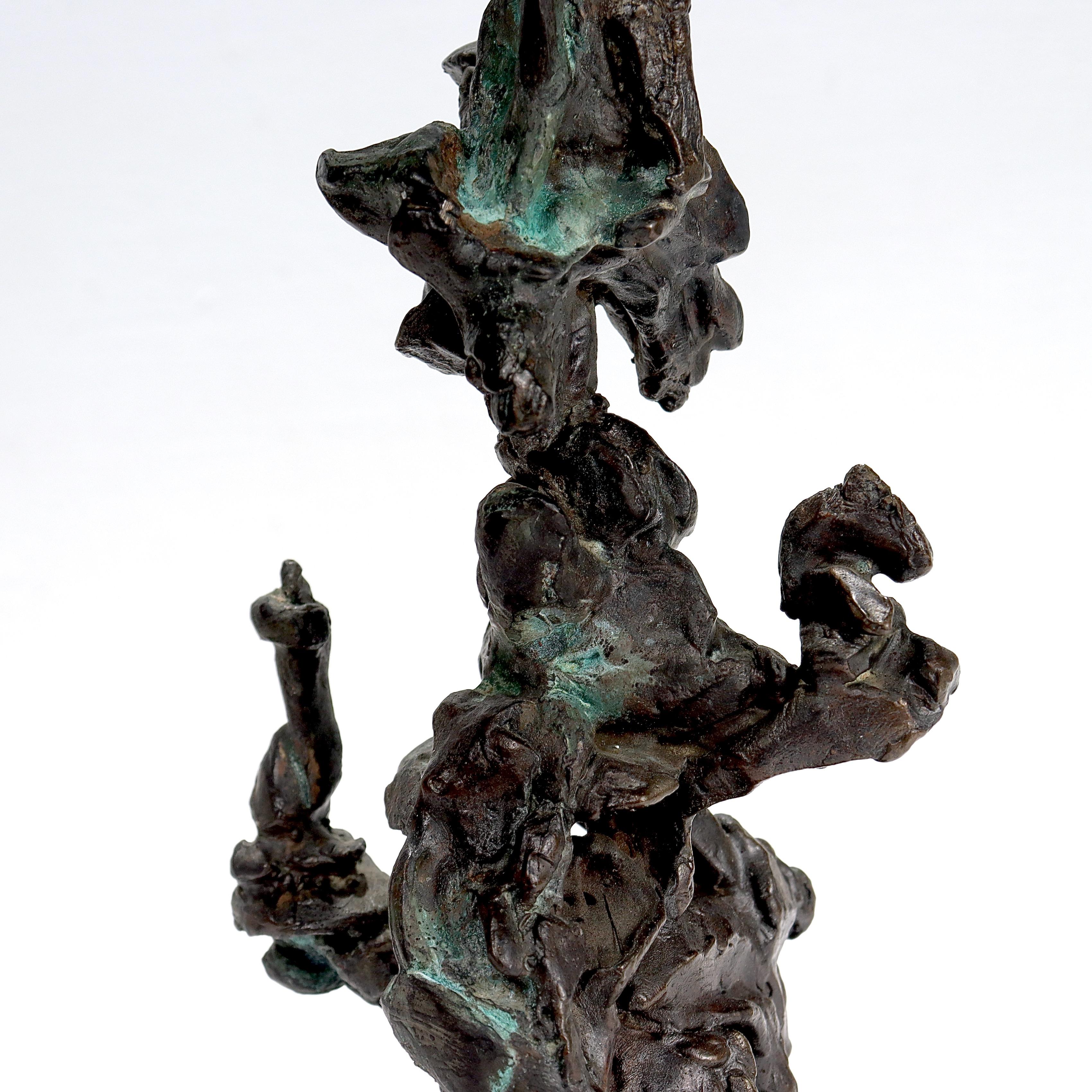 Sculpture totem en bronze moderne du milieu du siècle dernier en vente 4