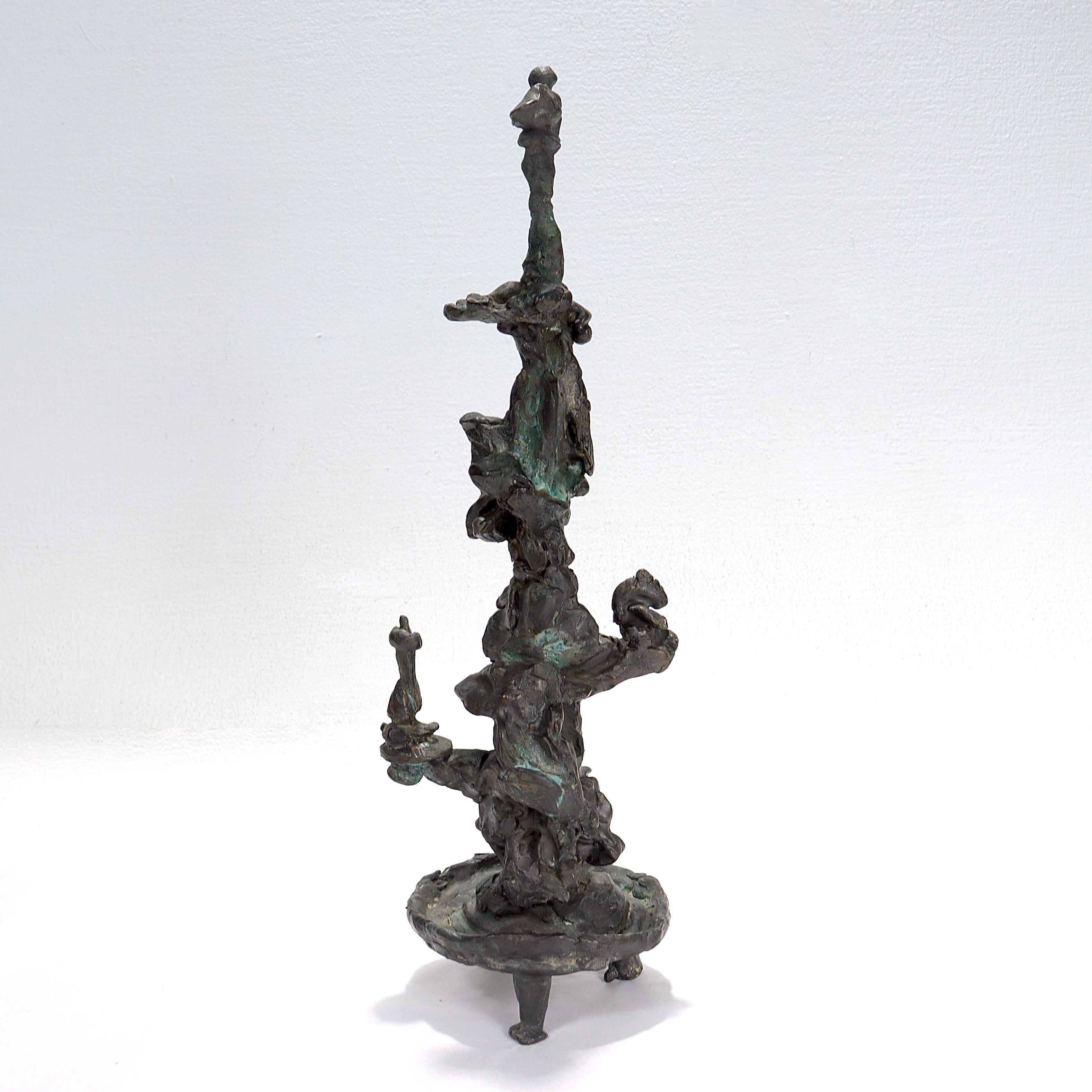 Mid-Century Modern Sculpture totem en bronze moderne du milieu du siècle dernier en vente