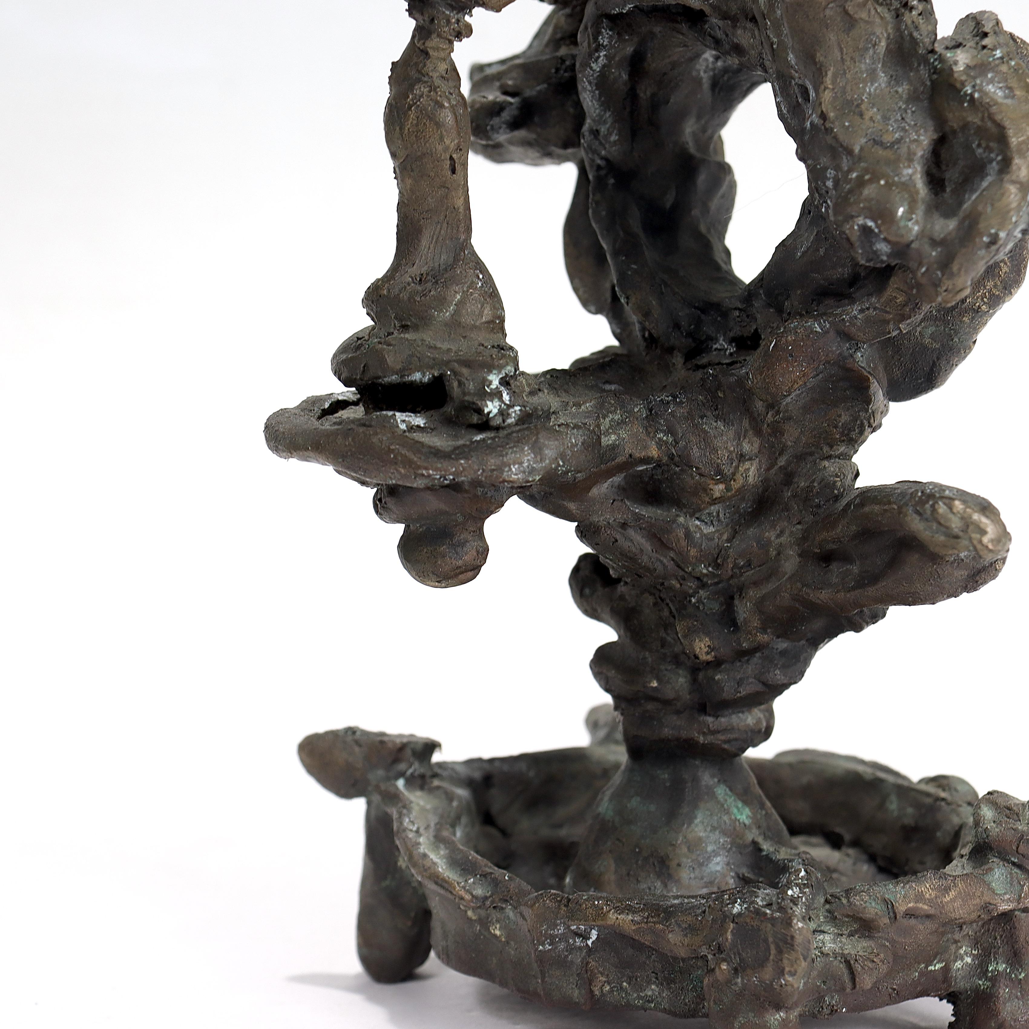 Totem-Skulptur aus Bronze, Mid-Century Modern  im Angebot 3