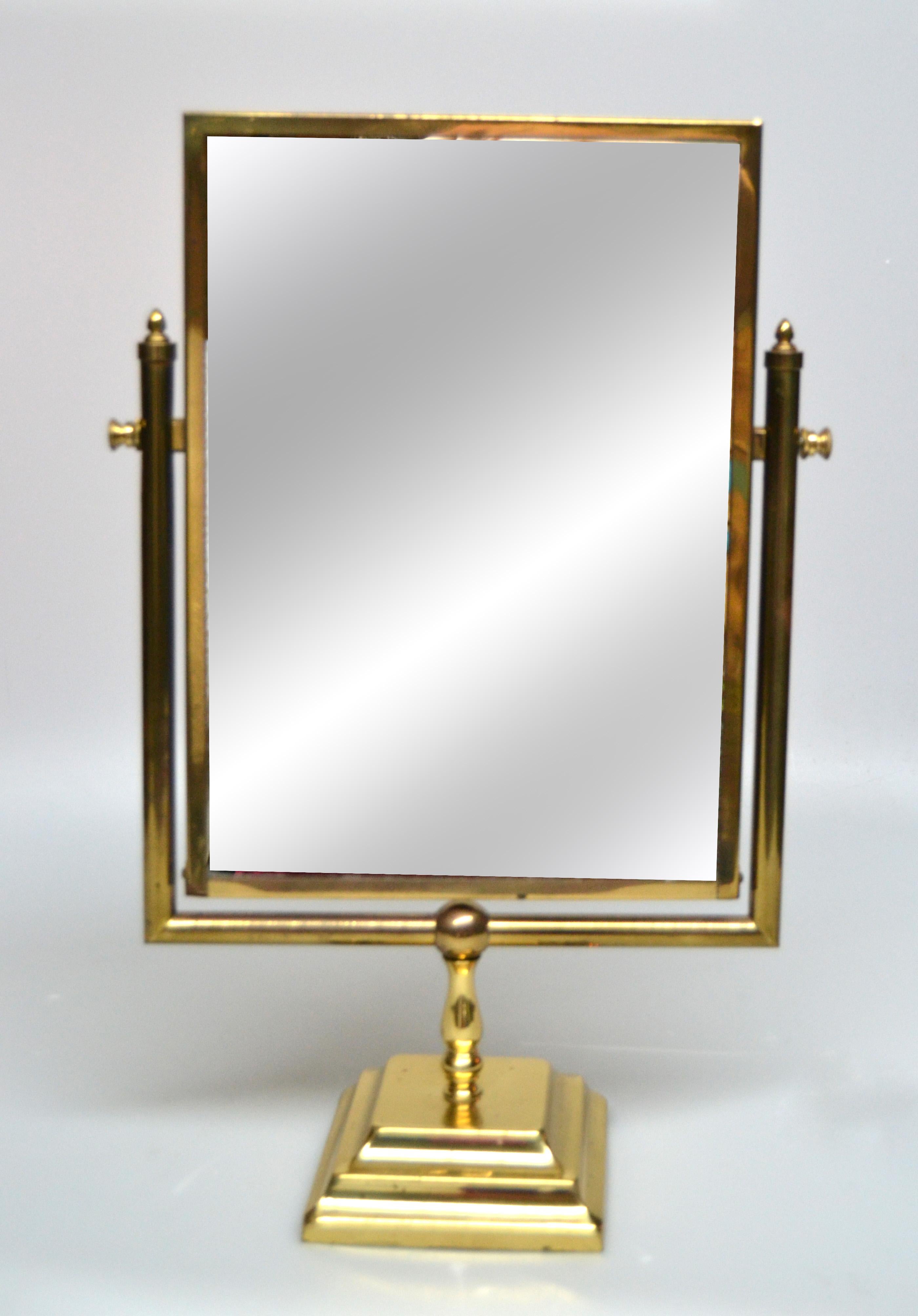 Mid-Century Modern Bronze Two-Sided Vanity Mirror, Table Mirror 6
