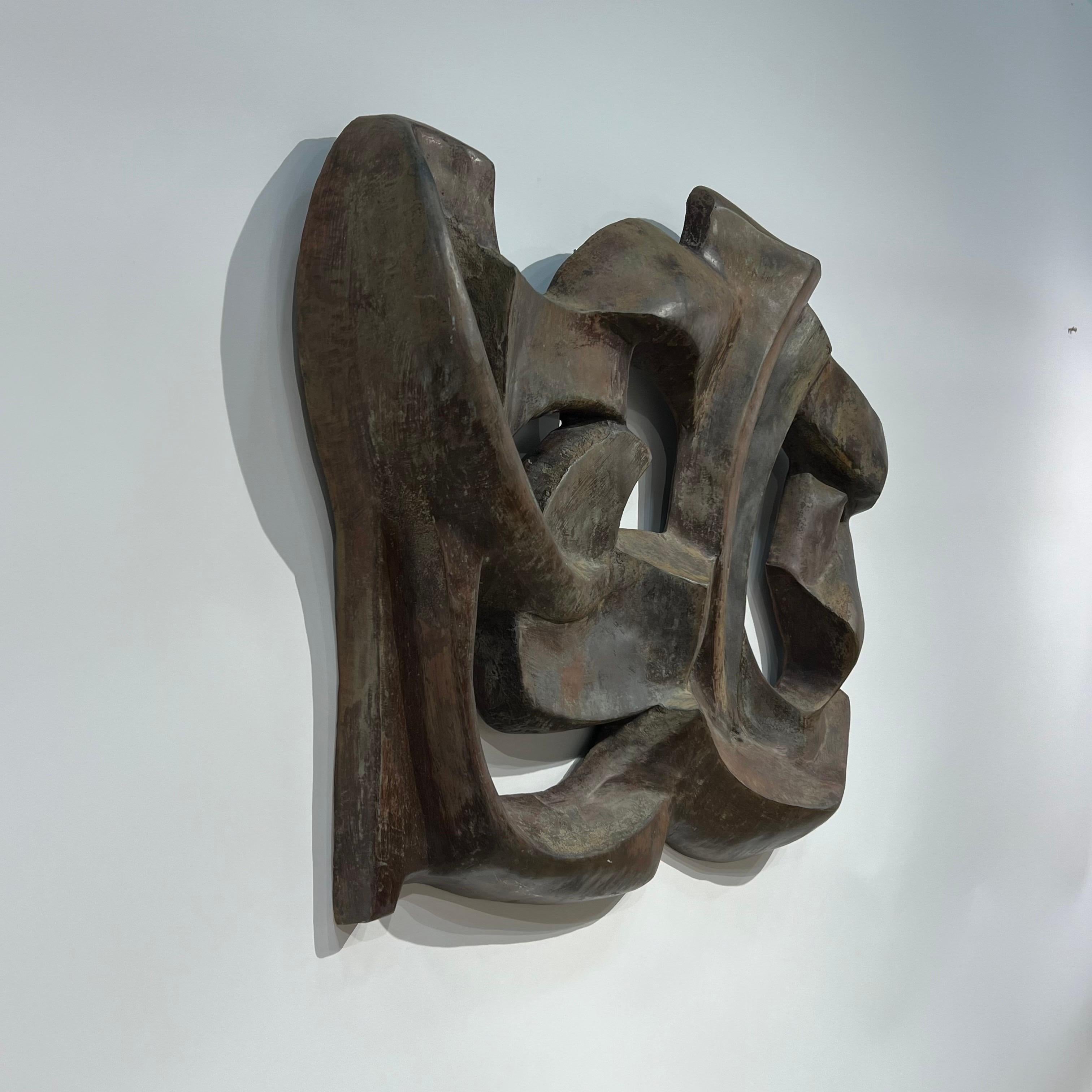 Mid-20th Century Mid Century Modern Bronze Wall Sculpture c1960s For Sale