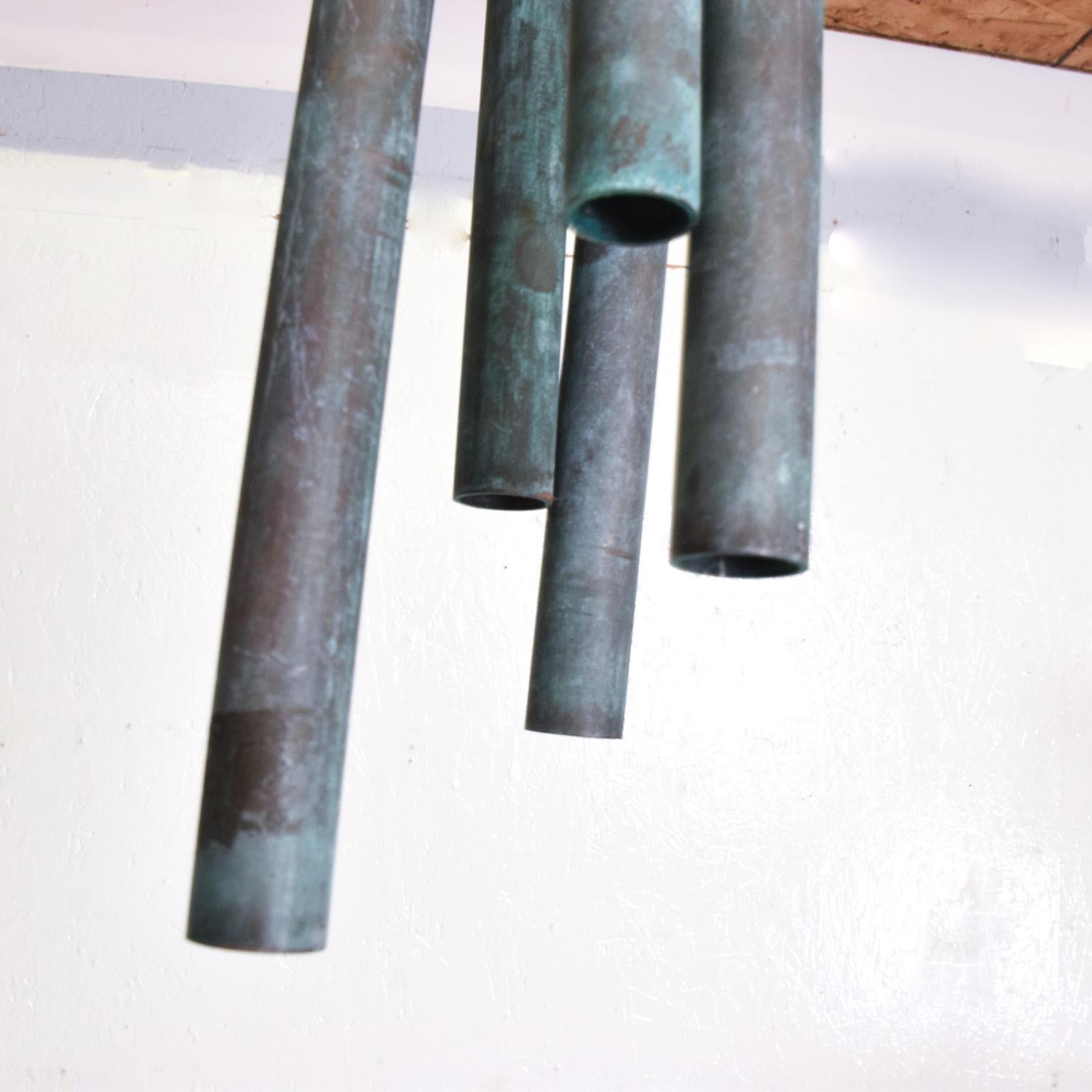 Patinated Mid Century Modern Bronze Wind Chime After Walter Lamb
