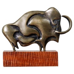 Mid-Century Modern Bronze Wooly Mammoth Sculpture