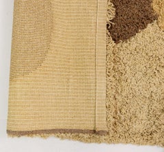 Mid-Century Modern Brown and Beige Wool Rug, 1970s