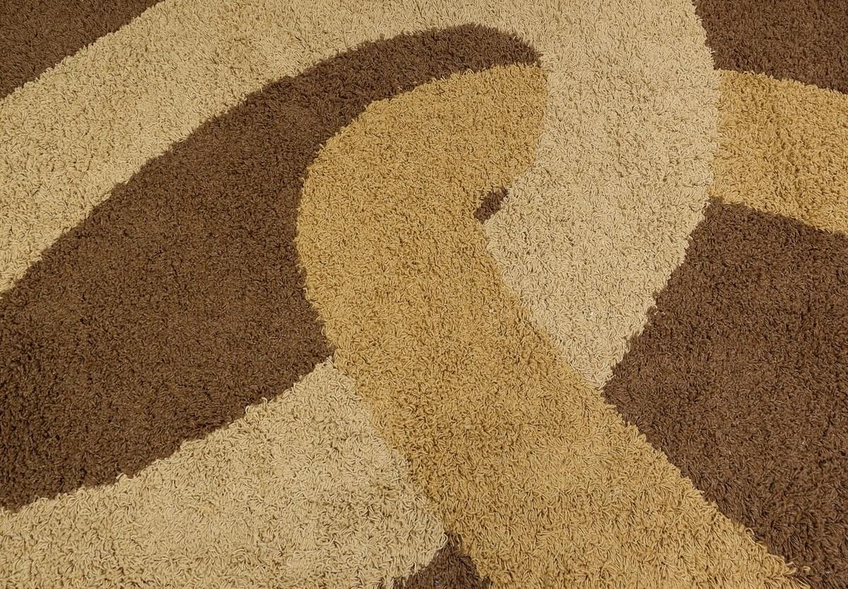 Late 20th Century Mid-Century Modern Brown and Beige Wool Rug, 1970s For Sale