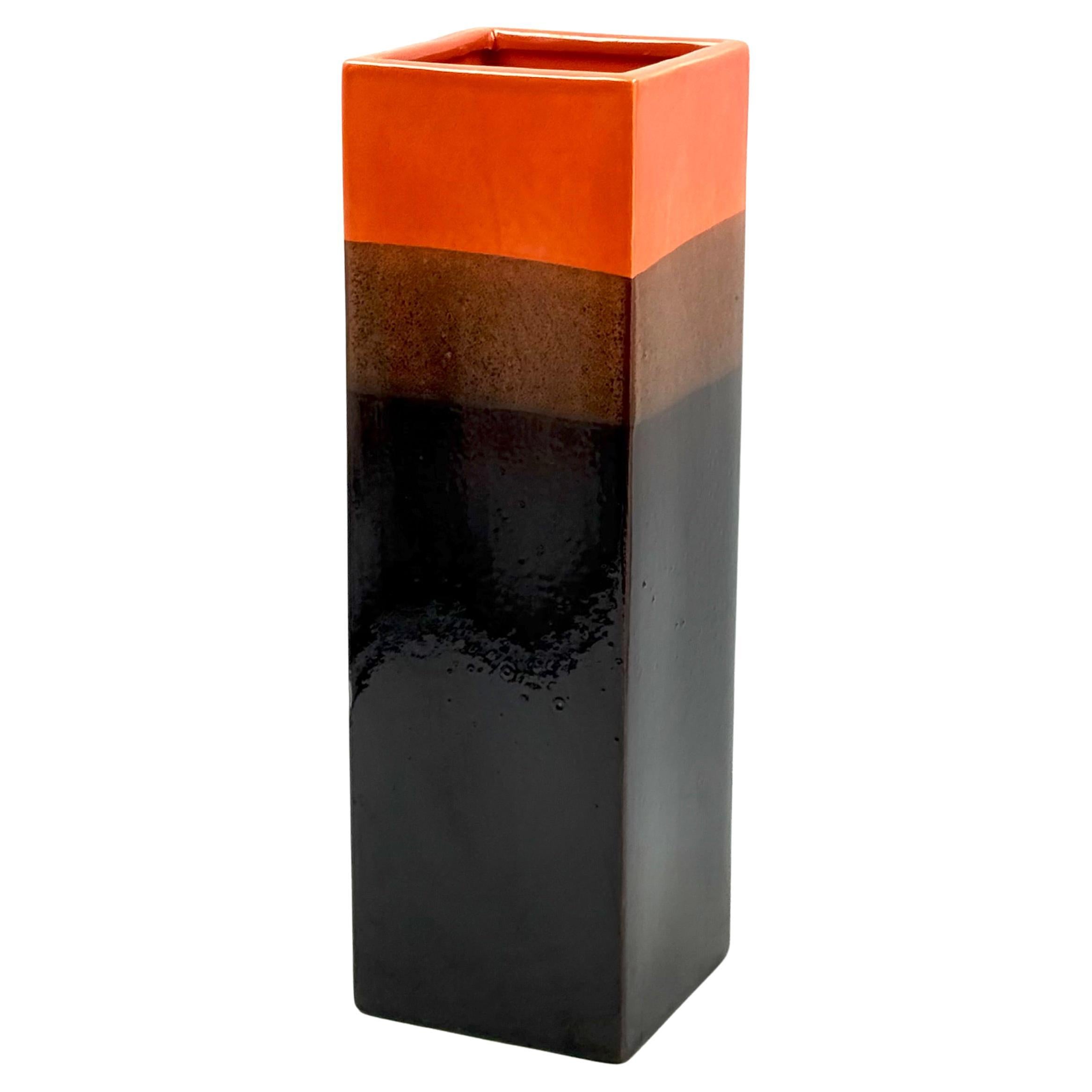 Mid-century Modern brown ceramic vase, Bitossi Italy 1970s