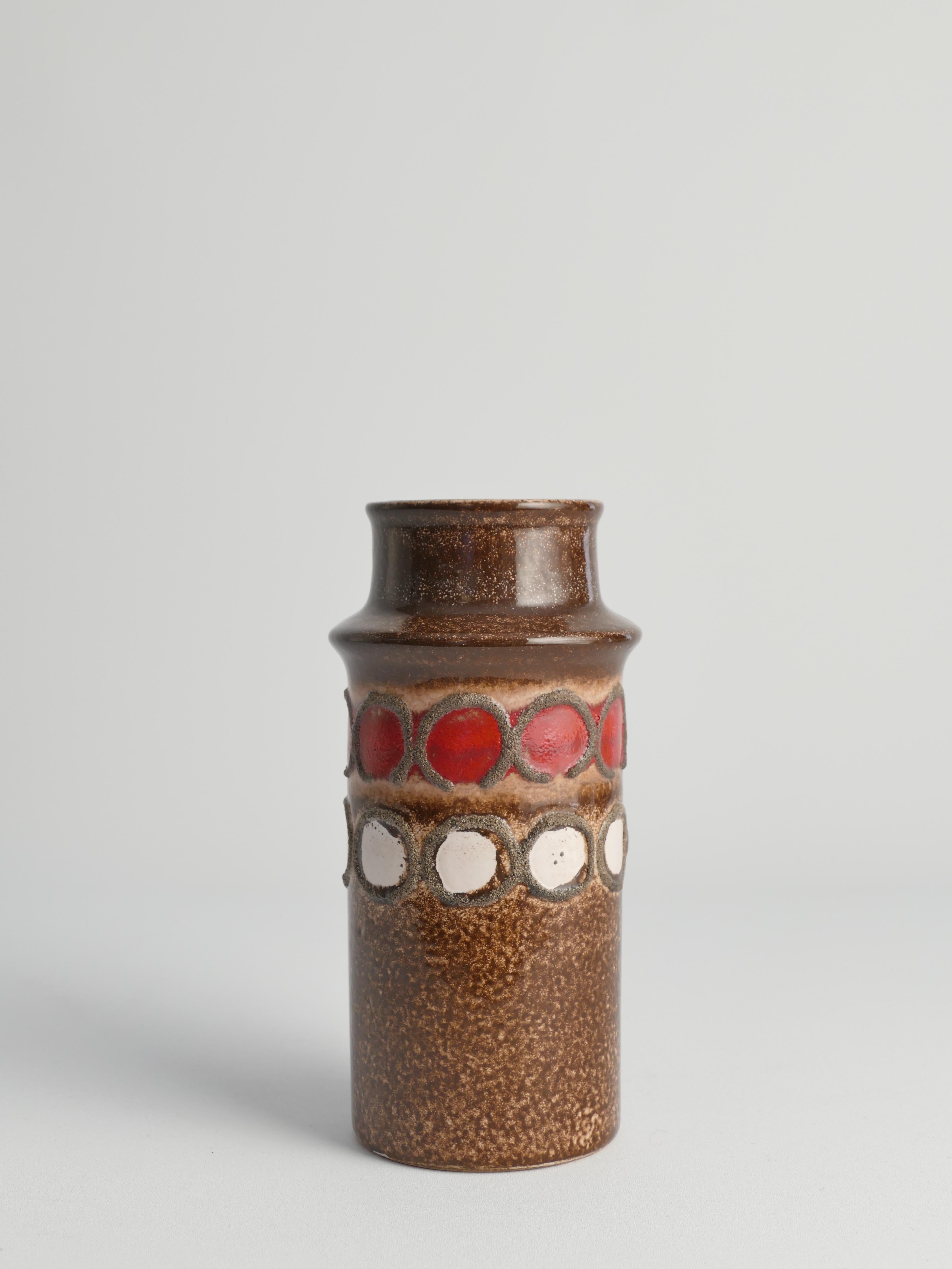 Hand-Crafted Mid-Century Modern Brown Ceramic Vase by VEB Haldensleben, East Germany, 1960s For Sale